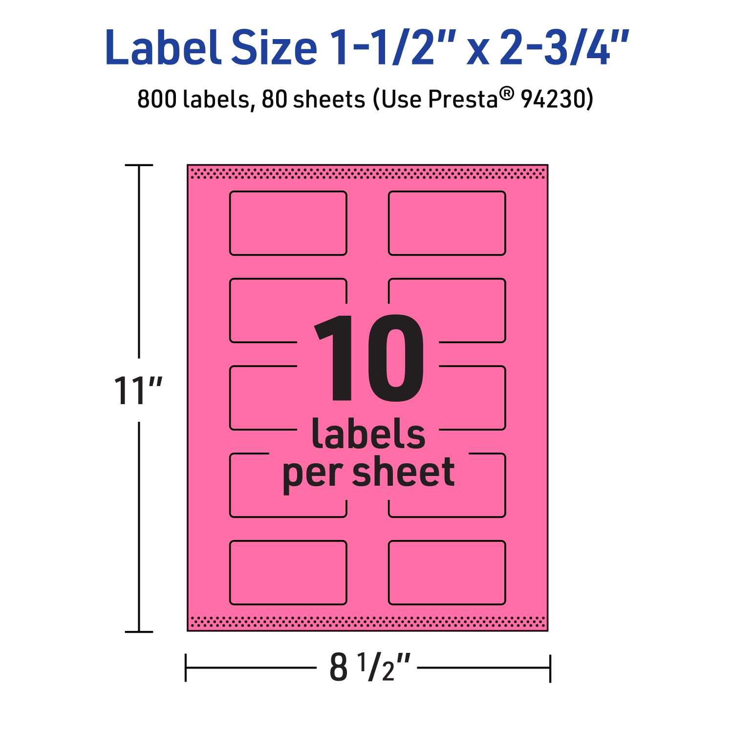 Avery Print-To-The-Edge Labels With Sure Feed Technology And Easy Peel, 94230-BPP80, Rectangle, 1-1/2in x 2-3/4in, Matte Bright Pink, Pack of 800 - Image 6