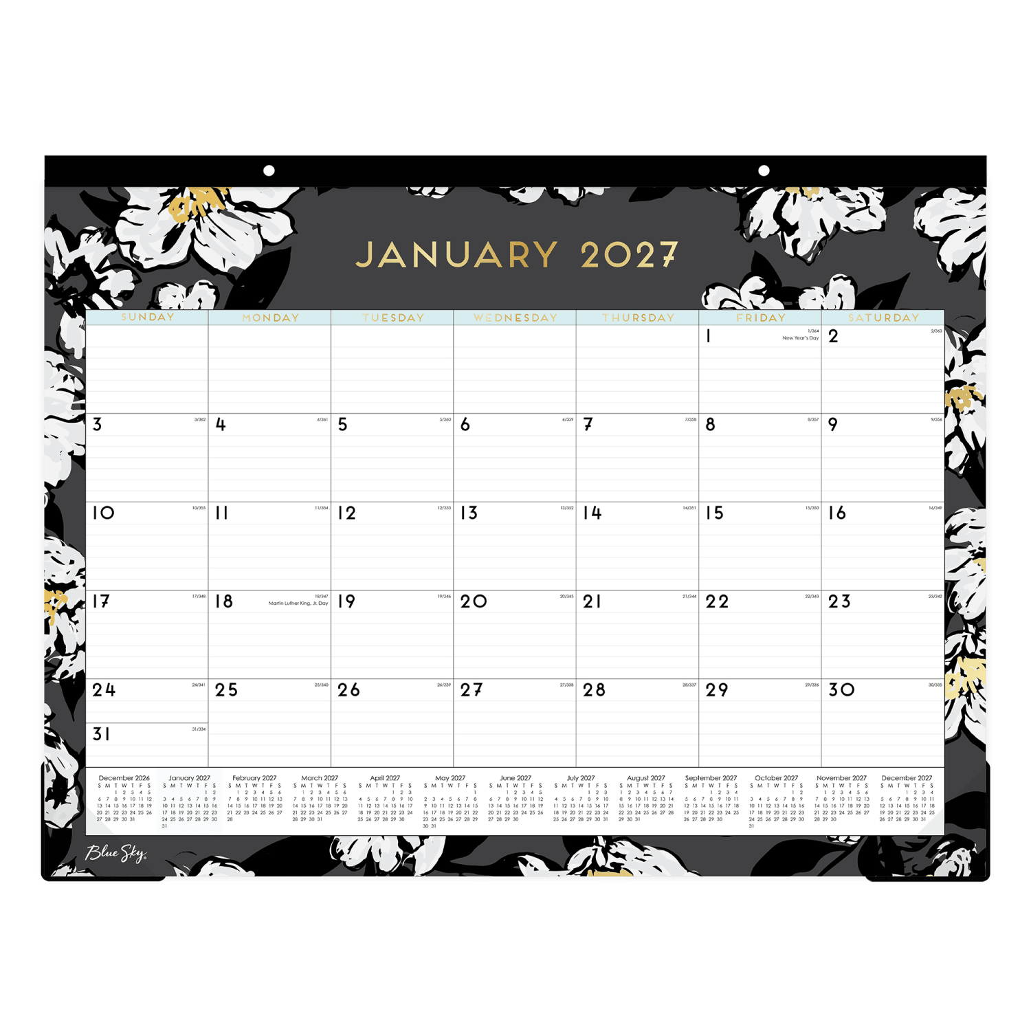 2027 Blue Sky Baccara Dark Monthly Desk Pad Planning Calendar, 22x17, 0%, Baccara Dark, Jan-Dec, RY27 - Image 3