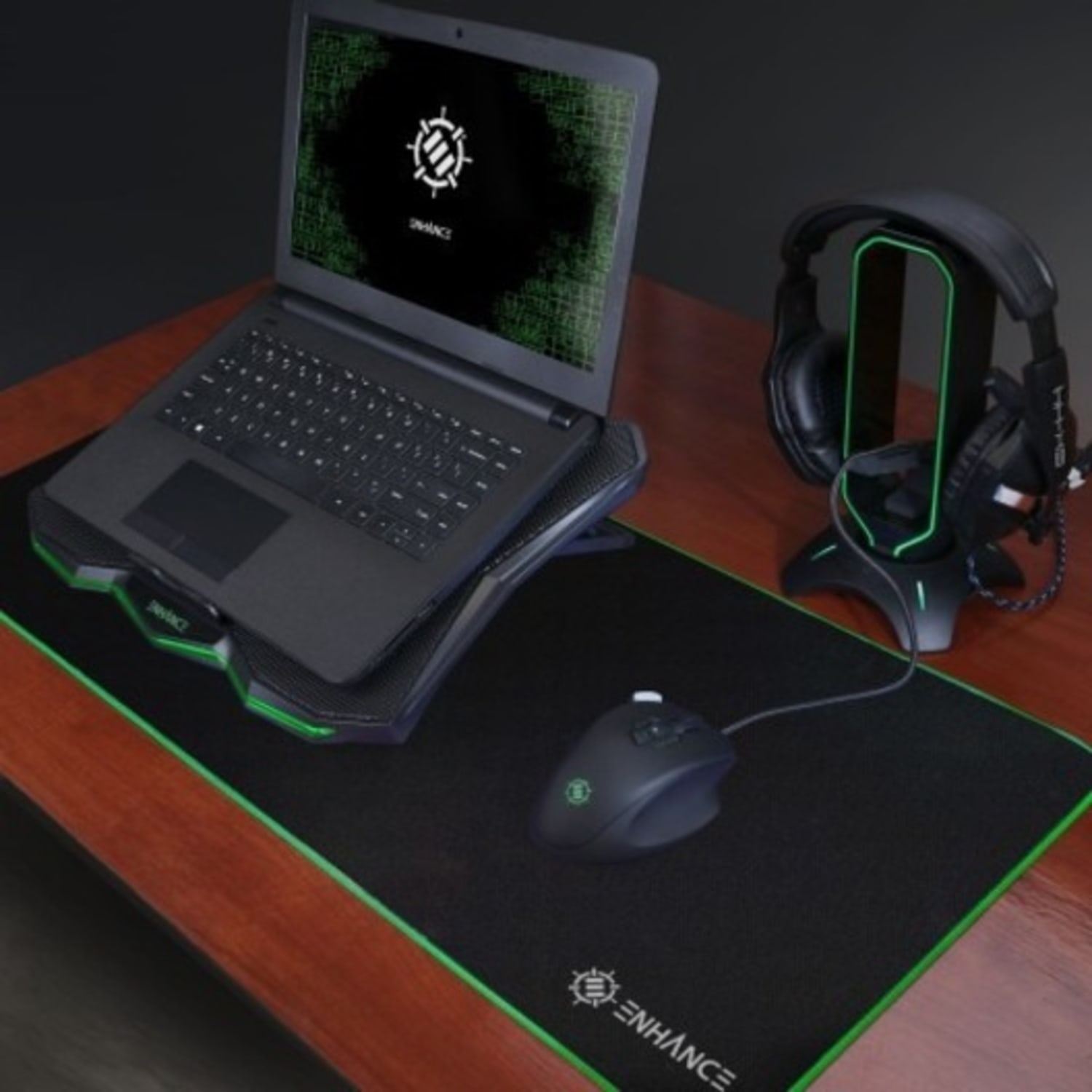 Enhance Cryogen 5 Laptop Cooling Pad (Green) - Upto 17in Screen Size Notebook Support - 1 Fan(s) - 800 rpm - 471.3 gal/min - Metal Mesh - Image 4