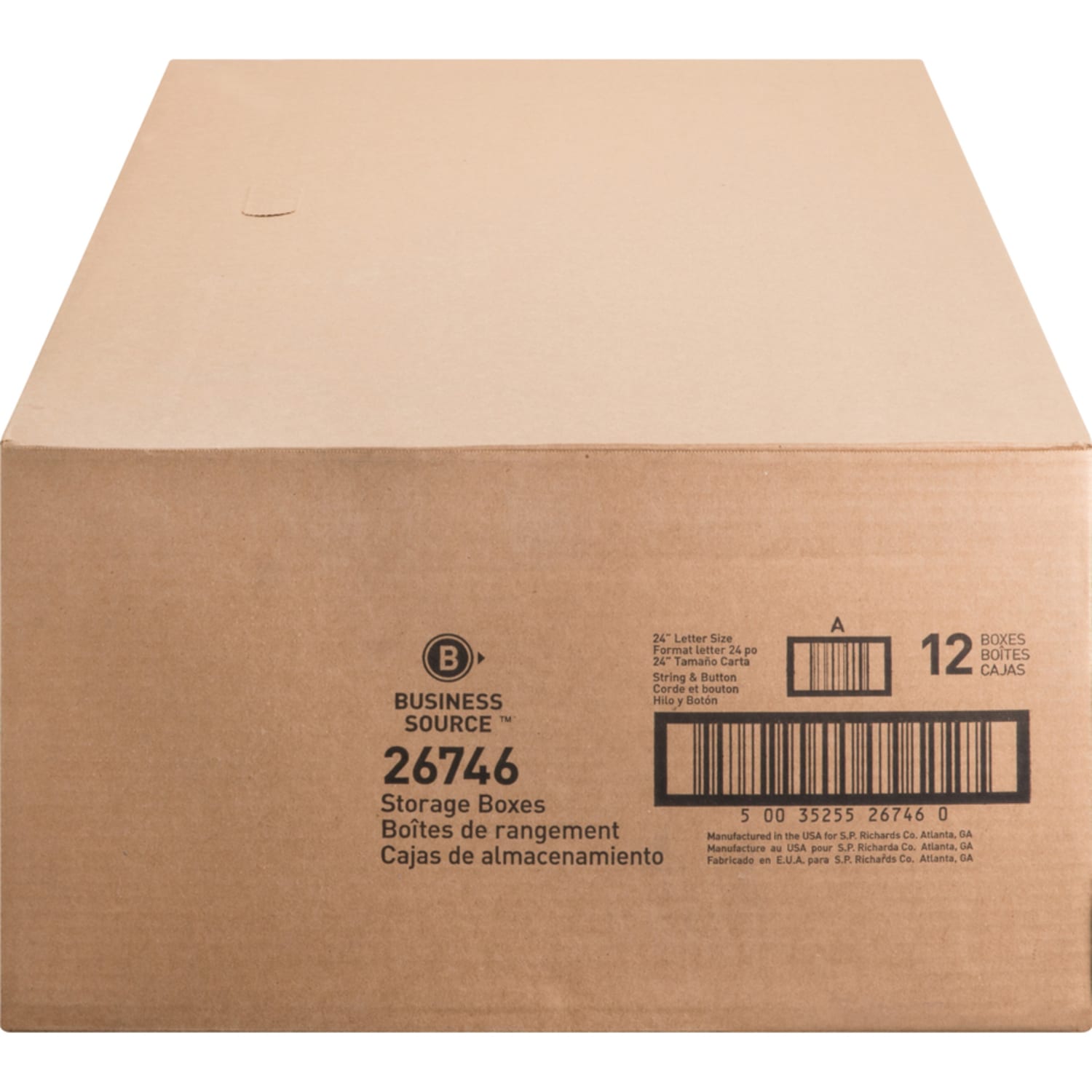 Business Source Medium-Duty Storage Boxes, Letter Size, 12in x 24in x 10in, White, Box Of 12 - Image 4