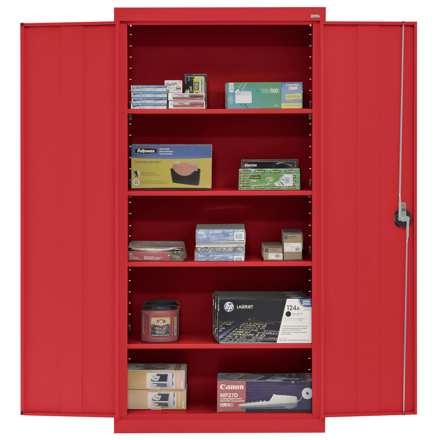Sandusky Elite Series 36inW Heavy-Duty Storage Cabinet, Red - Image 6