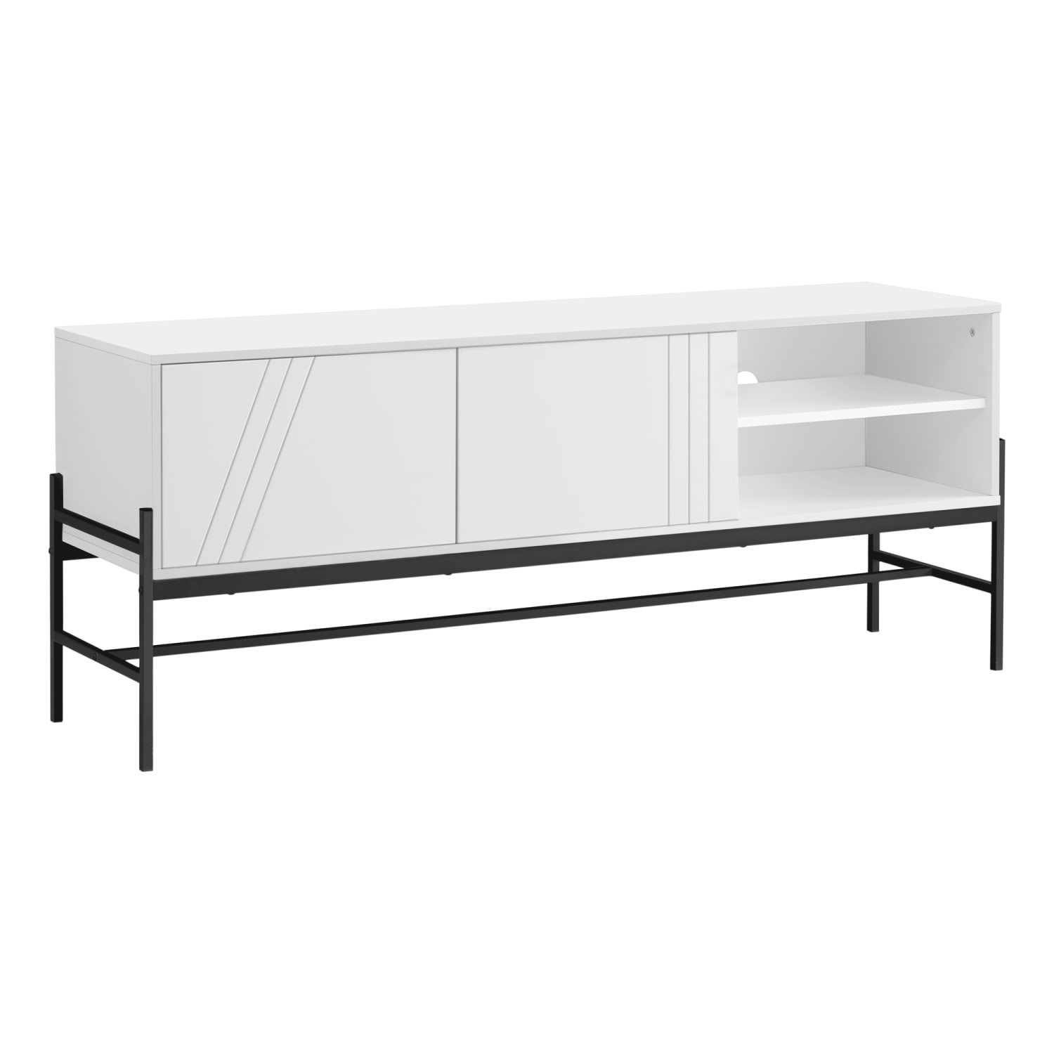 Monarch Specialties Sonny TV Stand For 58in TVs, 23-3/4inH x 59inW x 15-1/2inD, White - Image 4