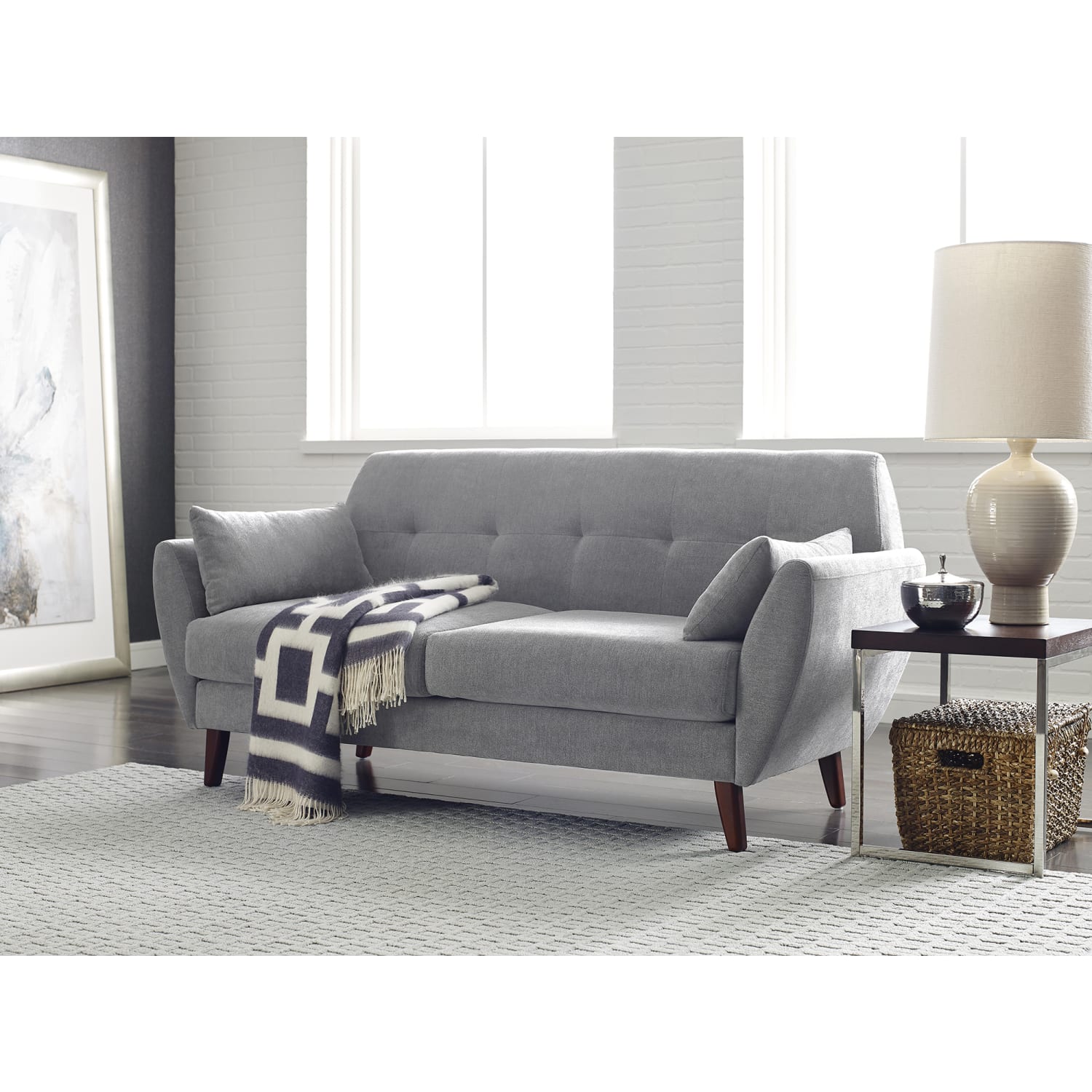 Serta Artesia Collection Loveseat Smoke GrayChestnut PopularChairscom