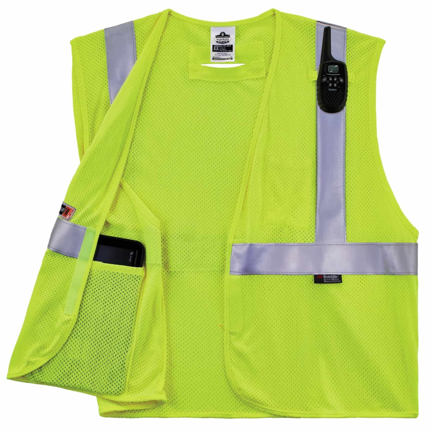 Ergodyne GloWear Flame-Resistant Hi-Vis Safety Vest, Type-R Class 2, Small/Medium, Lime - Image 4
