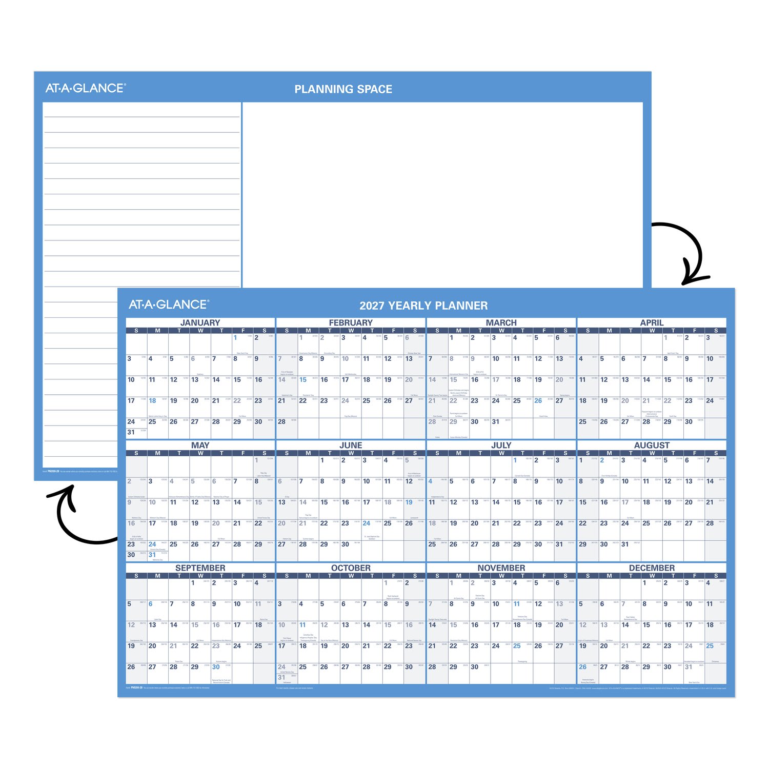 AT-A-GLANCE 2027 Horizontal Reversible Erasable Wall Calendar, Large, 36in x 24in - Image 5