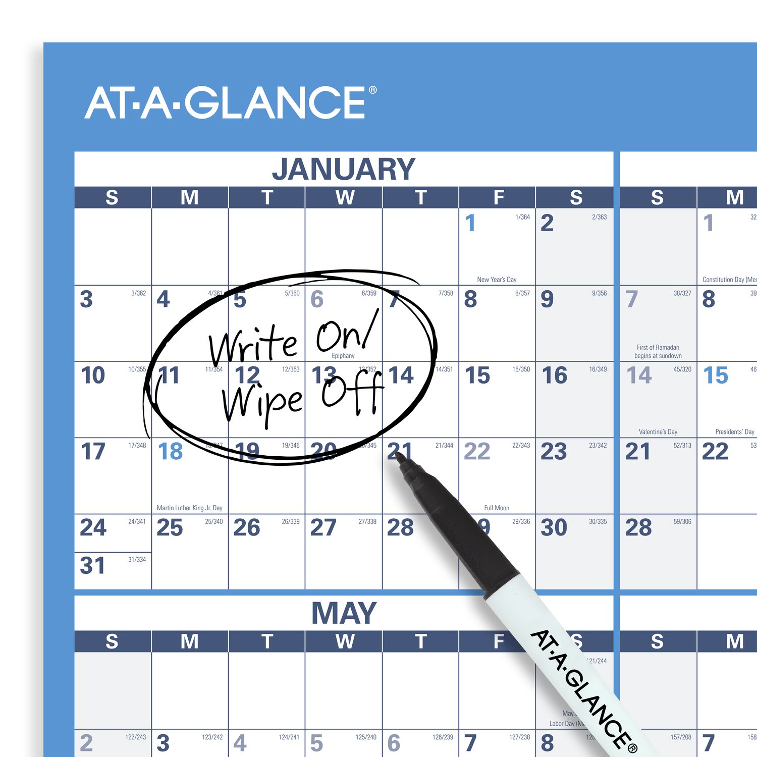 AT-A-GLANCE 2027 Horizontal Reversible Erasable Wall Calendar, Large, 36in x 24in - Image 6