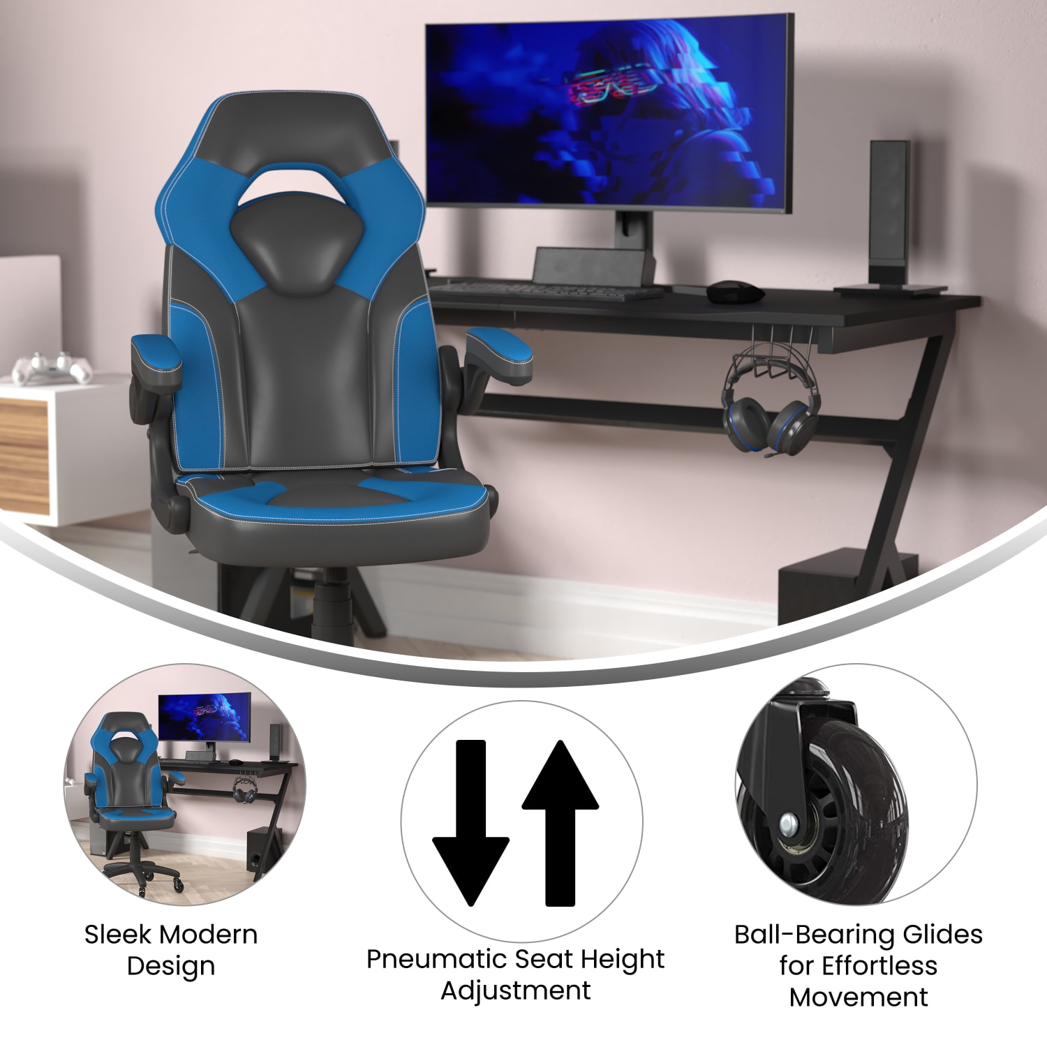 Flash Furniture X10 Racing Ergonomic Faux Leather Computer Gaming Chair Blue PopularChairscom Flash Furniture X10 Racing Ergonomic Faux Leather Computer Gaming Chair Blue PopularChairscom