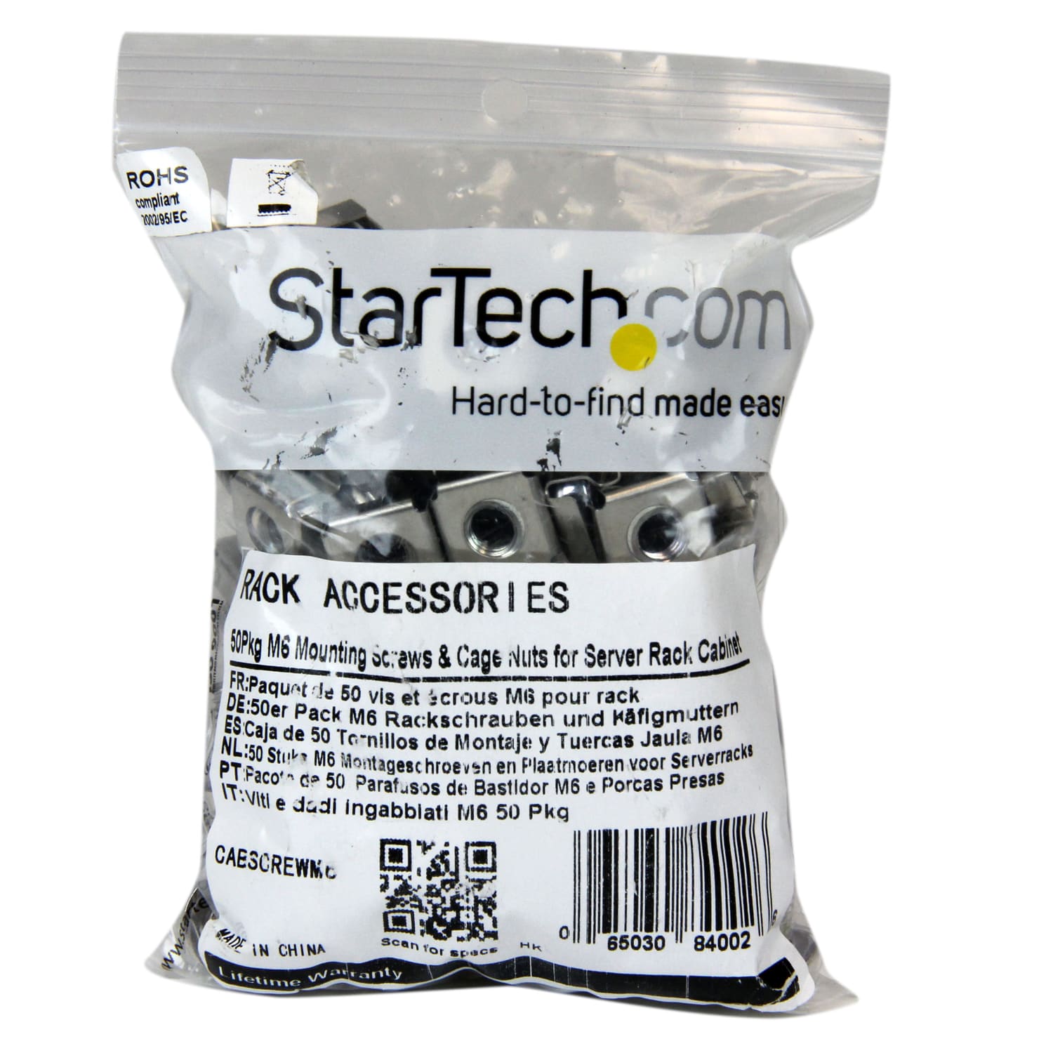 StarTech.com M6 Mounting Screws With Cage Nuts, Pack Of 50 - Image 4