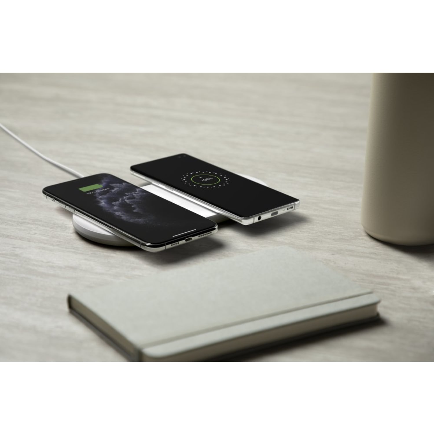 Belkin BoostCharge Dual 10-Watt Wireless Charging Pads, White - Image 5