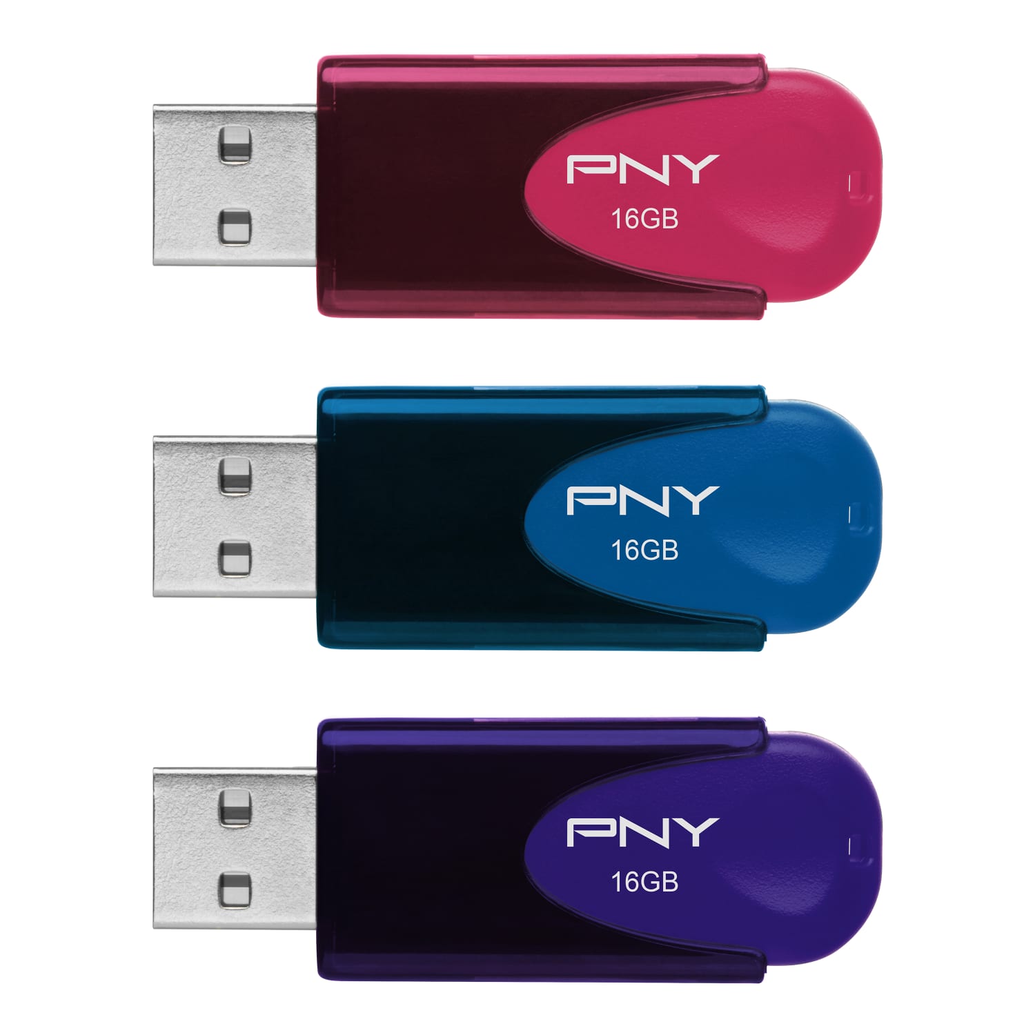 PNY Attache 4 USB 2.0 Flash Drives, 16GB, Assorted Colors, Pack Of 3 Drives - Image 5