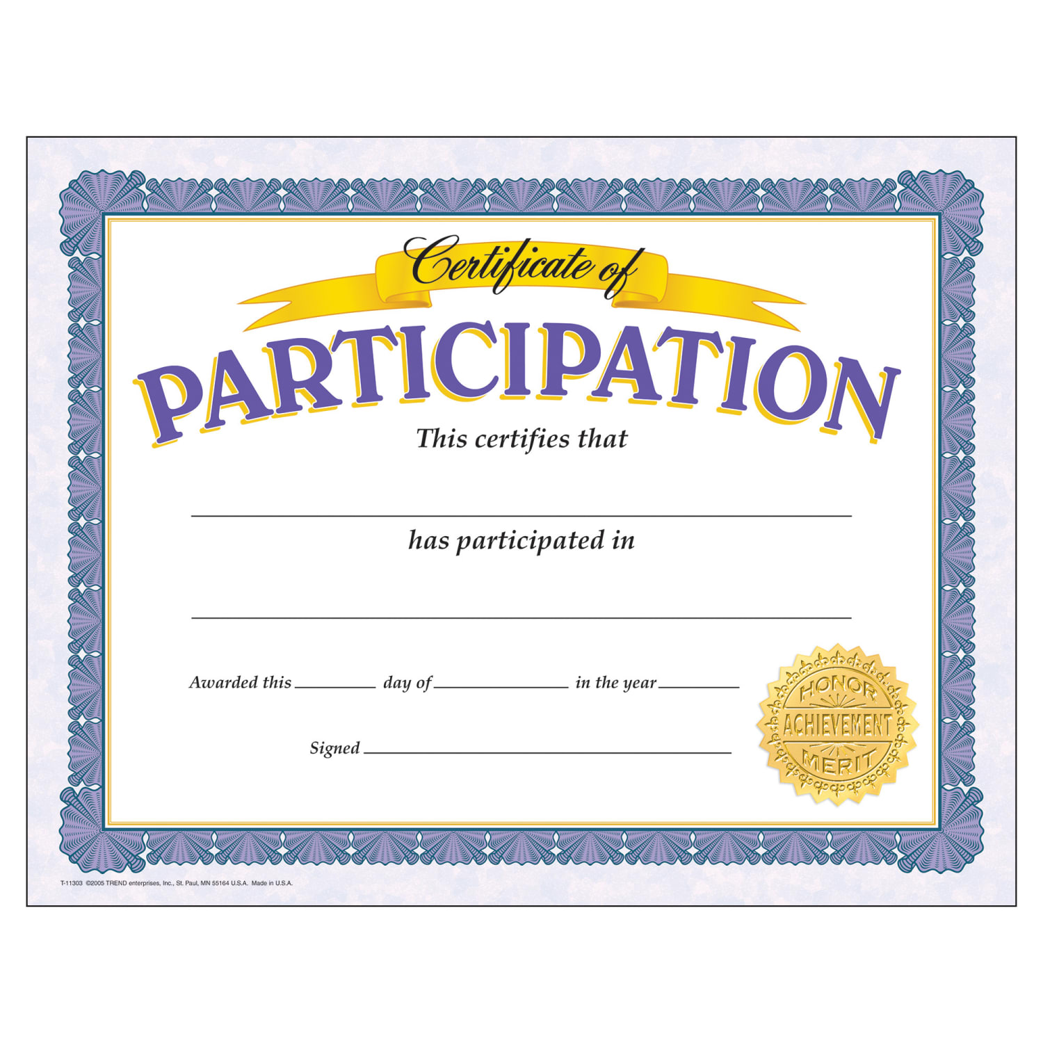 TREND Certificate Of Participation Classic Certificates, 30 Per Pack, Set Of 6 Packs - Image 3