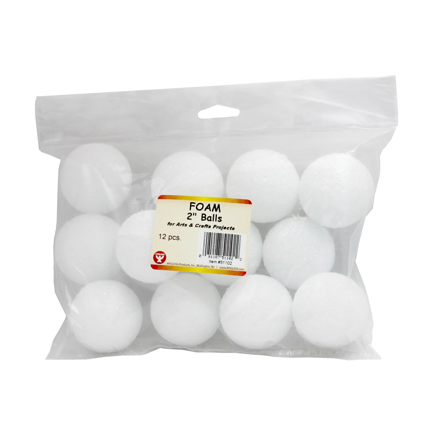 Hygloss Craft Foam Balls, 2 Inch, White, 12 Balls Per Pack, Set Of 3 Packs - Image 3