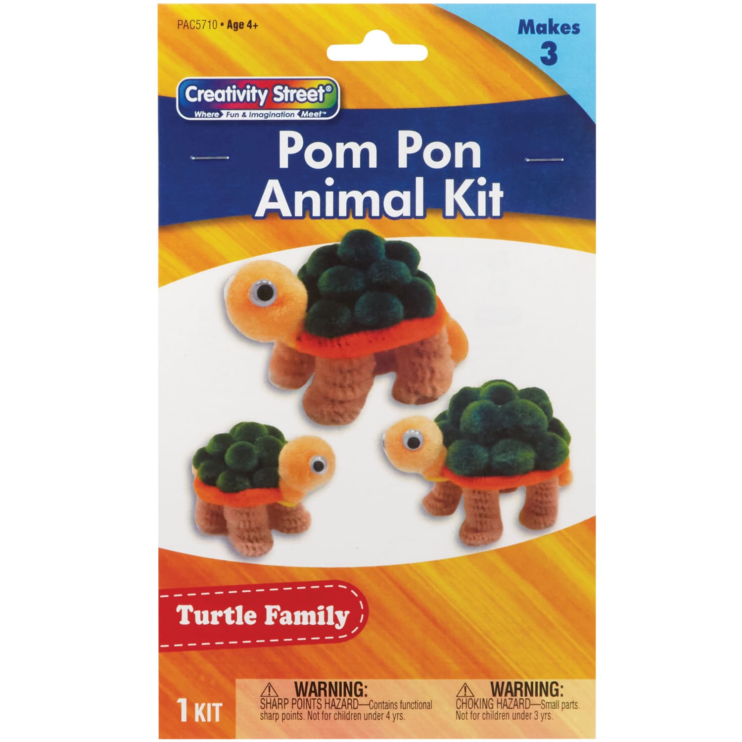 Creativity Street Pom Pom Animal Kits, Turtle Family, 3 Animals Per Kit, Set Of 6 Kits - Image 3