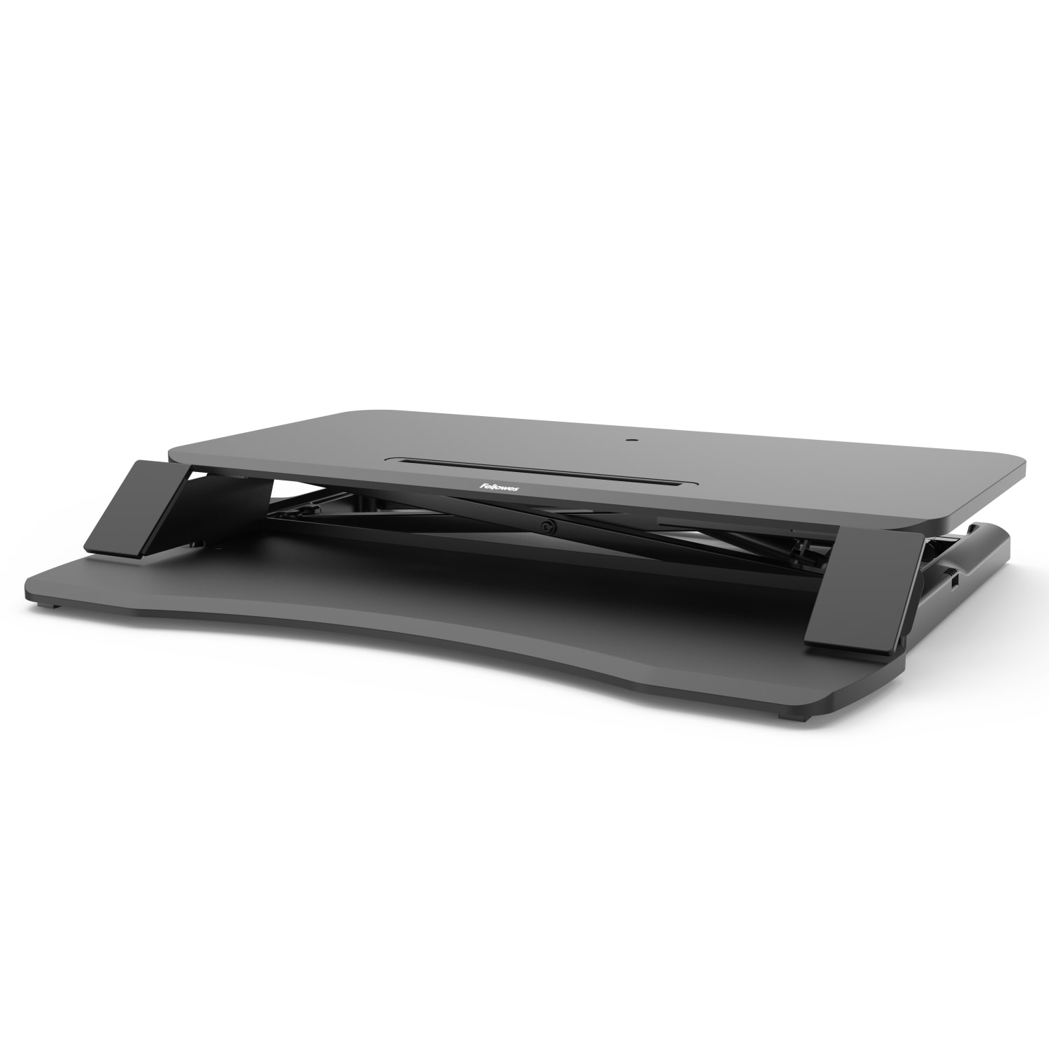 Fellowes Corsivo Sit-Stand Workstation Desk Riser, 19-1/2inH x 31-1/2inW x 24-1/4inD, Black - Image 6