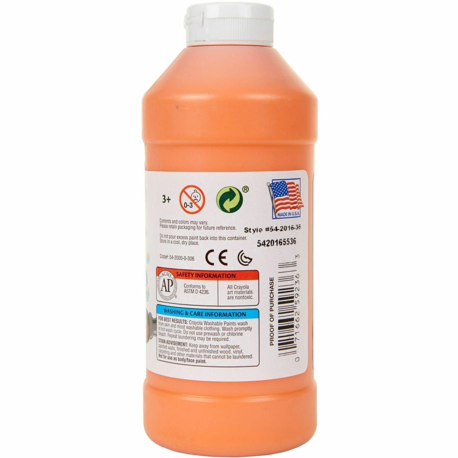 Crayola Washable Paint, Orange, 16 Oz - Image 6