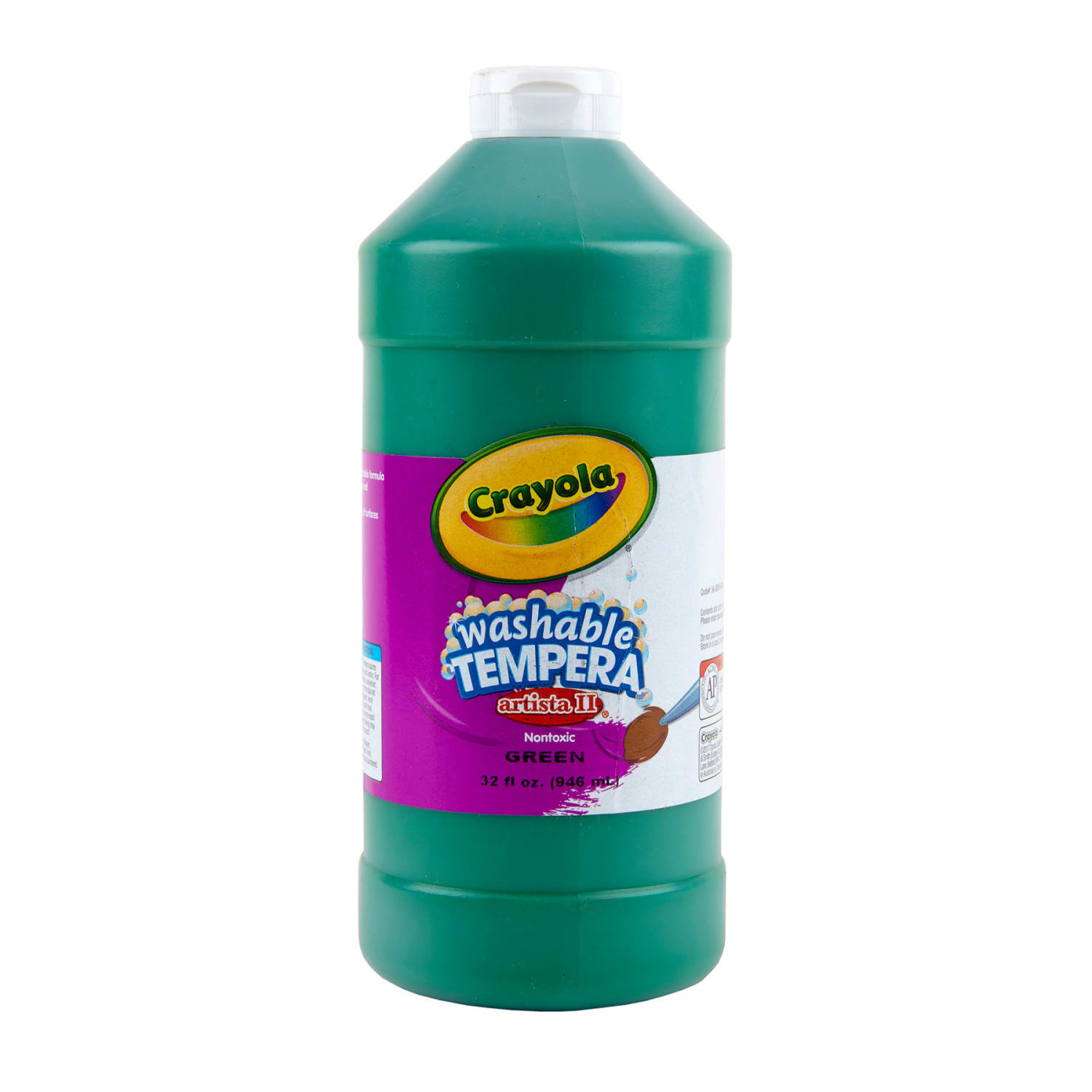 Crayola Artista II Washable Tempera Paint, 32 oz, Green, Pack Of 3 - Image 3