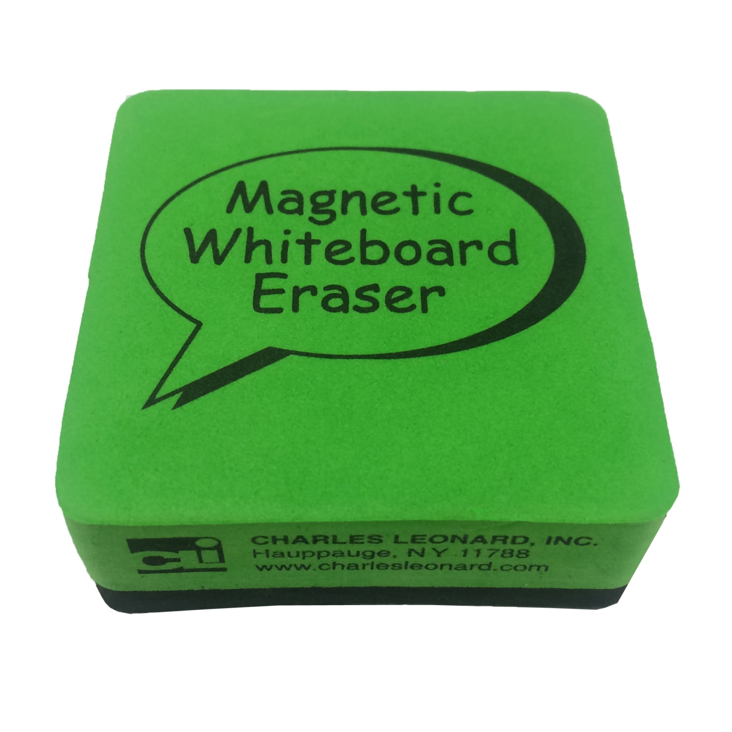 Charles Leonard Dry-Erase Whiteboard Magnetic Erasers, 2in x 2in, Green/Black, 12 Erasers Per Pack, Set Of 3 Packs - Image 3