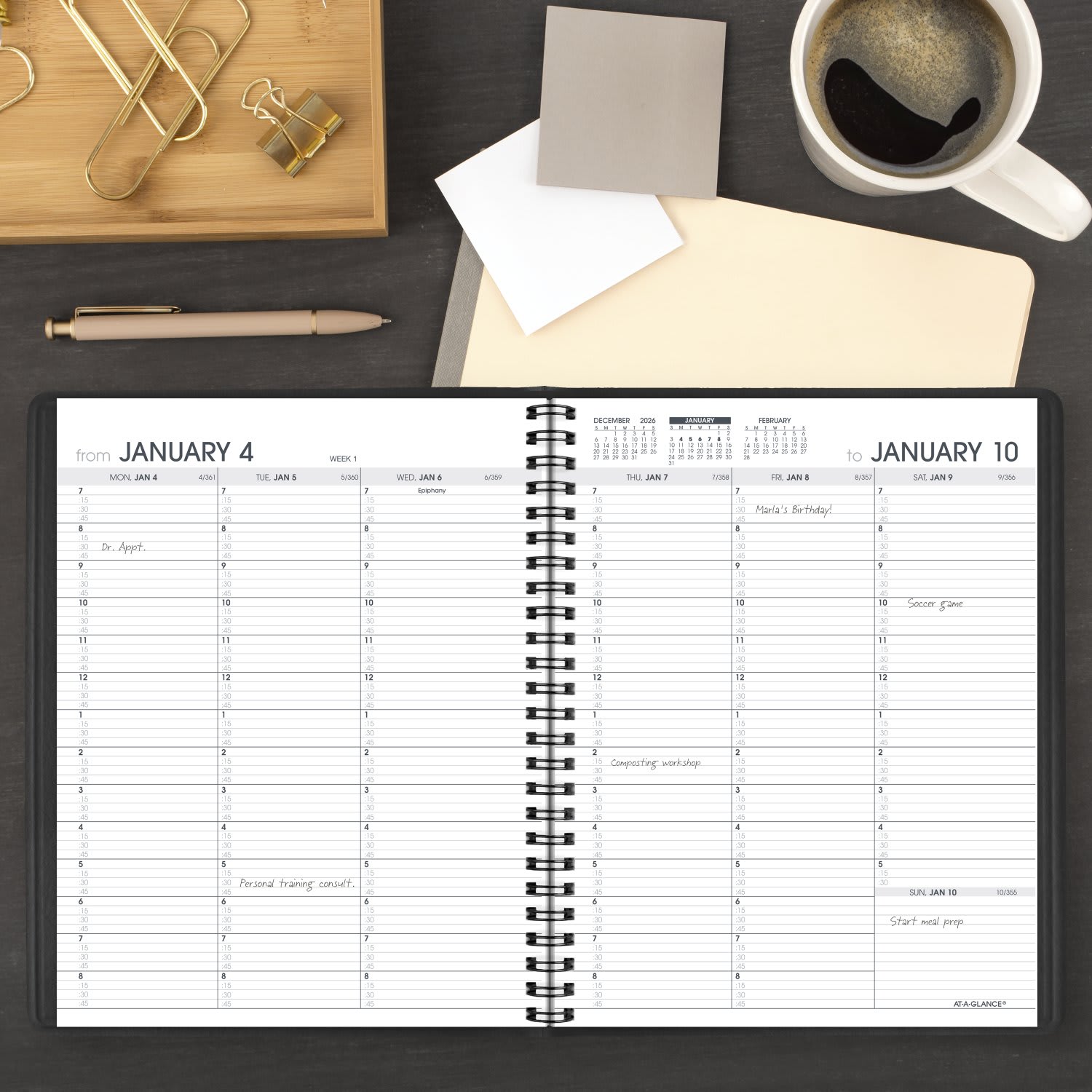 AT-A-GLANCE 2027 Weekly Appointment Book Planner, Black, Medium, 7in x 8 3/4in - Image 3