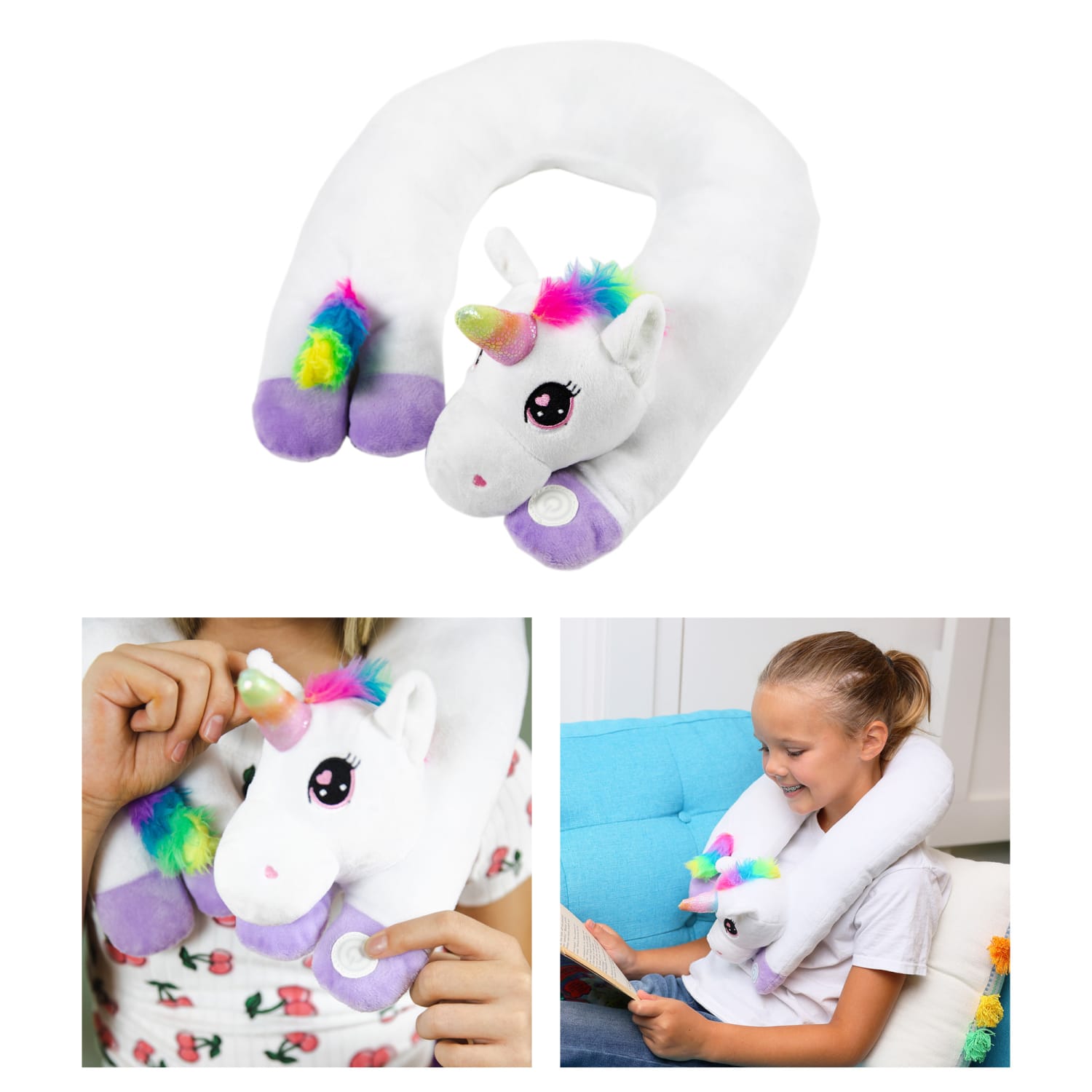 Bouncyband Sensory Vibrating Neck Pillow, 6inH x 12inW x 16inL, Unicorn - Image 3