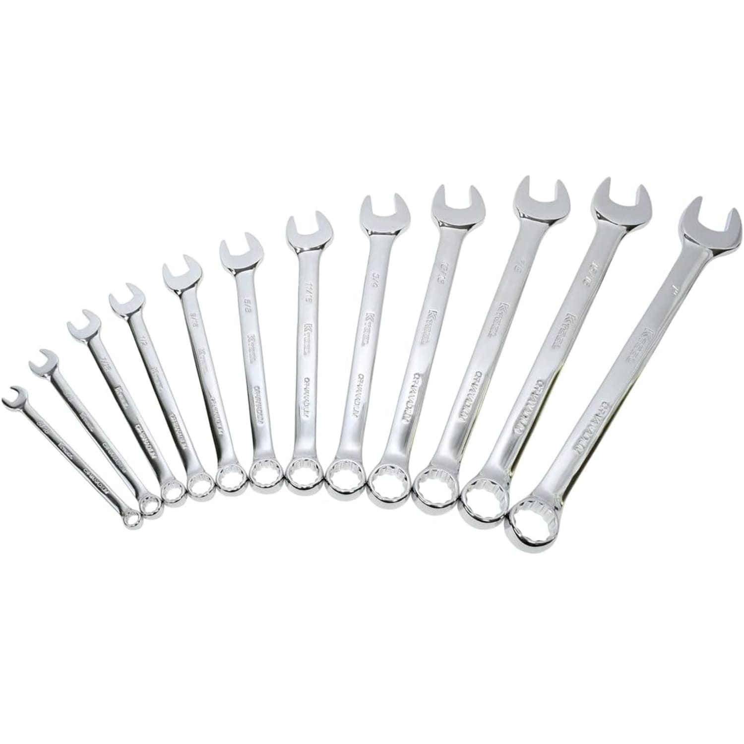K-Tools International Wrench Set, Silver/Red, Set Of 12 Pieces - Image 3