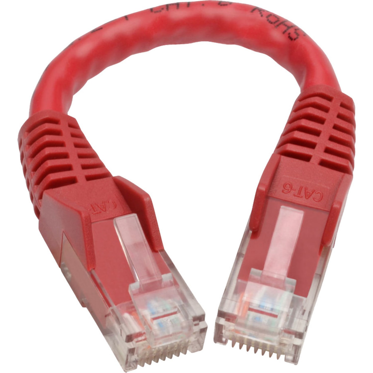 Tripp Lite Cat6 GbE Gigabit Ethernet Snagless Molded Patch Cable UTP Red RJ45 M/M 6in 6in - Category 6 - 128 MB/s - 5.91in - Red - Image 3