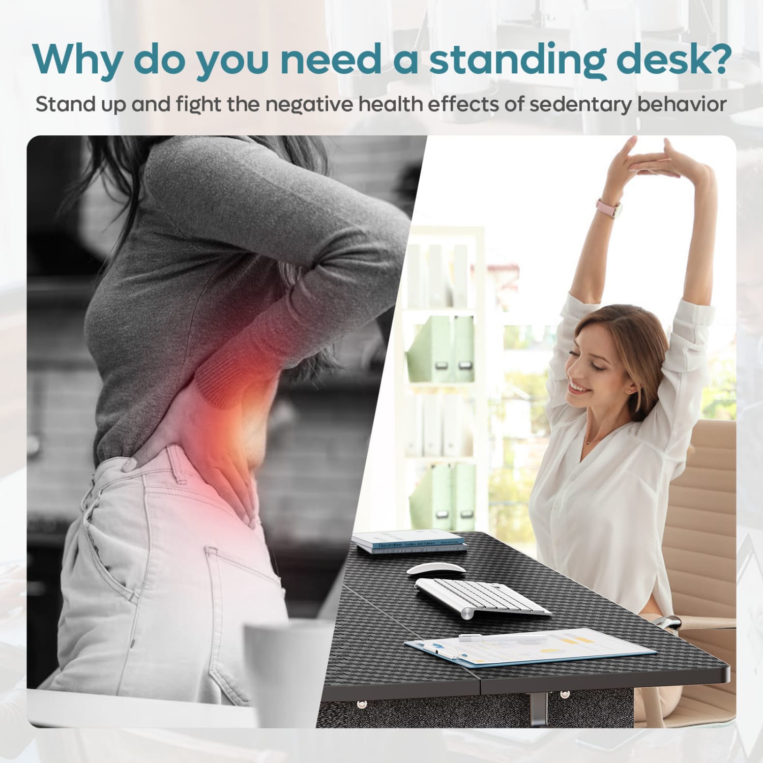 Bestier Electric Adjustable-Height Standing Desk With 3 Height-Memory Presets & USB Port, 48inW, Black - Image 6