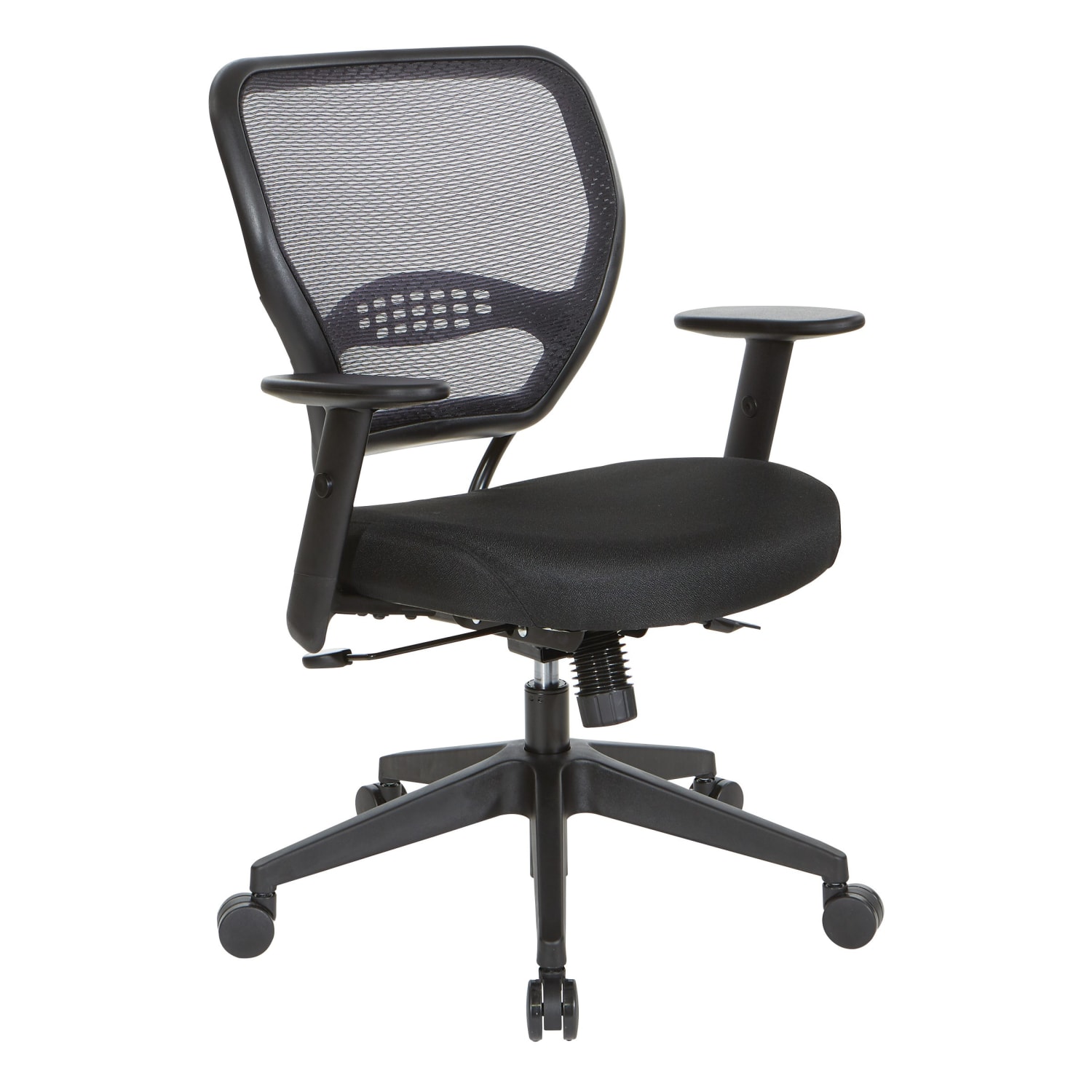 Office Star Space Seating 55 Series Ergonomic Air Grid Mesh Mid-Back Office Chair, Black