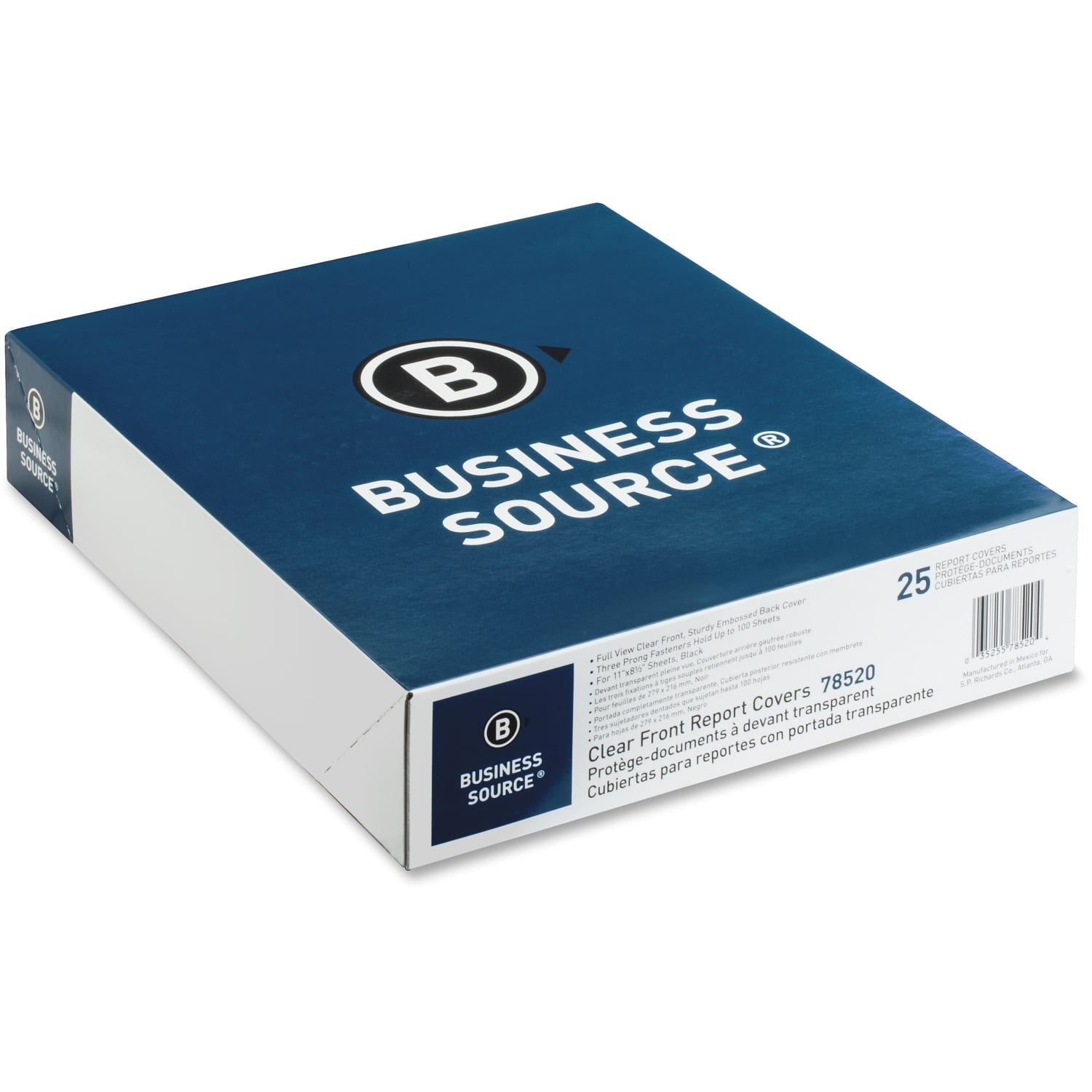 Business Source Letter Report Cover - 8 1/2in x 11in - 100 Sheet Capacity - 3 x Prong Fastener(s) - Black - 25 / Box - Image 3