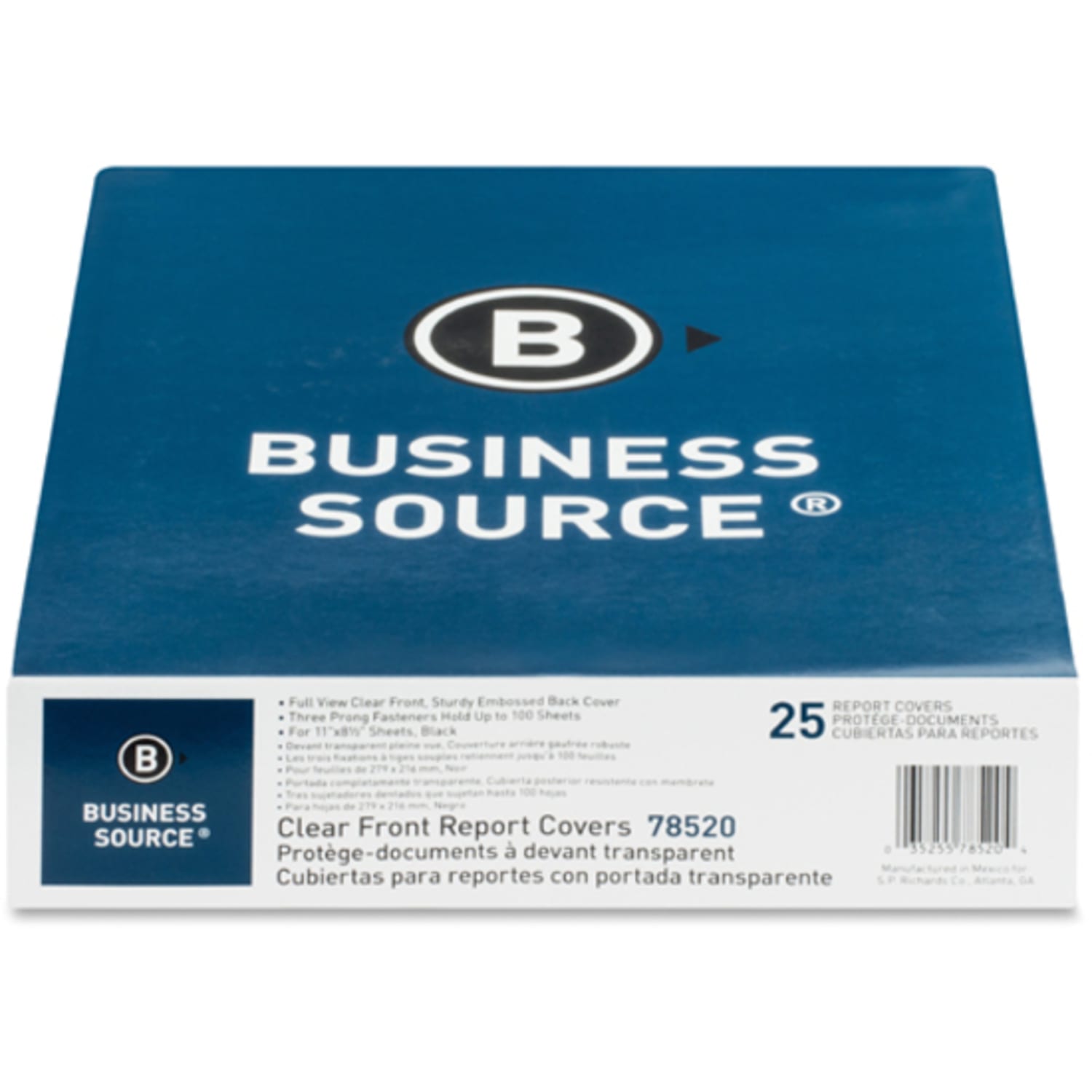 Business Source Letter Report Cover - 8 1/2in x 11in - 100 Sheet Capacity - 3 x Prong Fastener(s) - Black - 25 / Box - Image 4