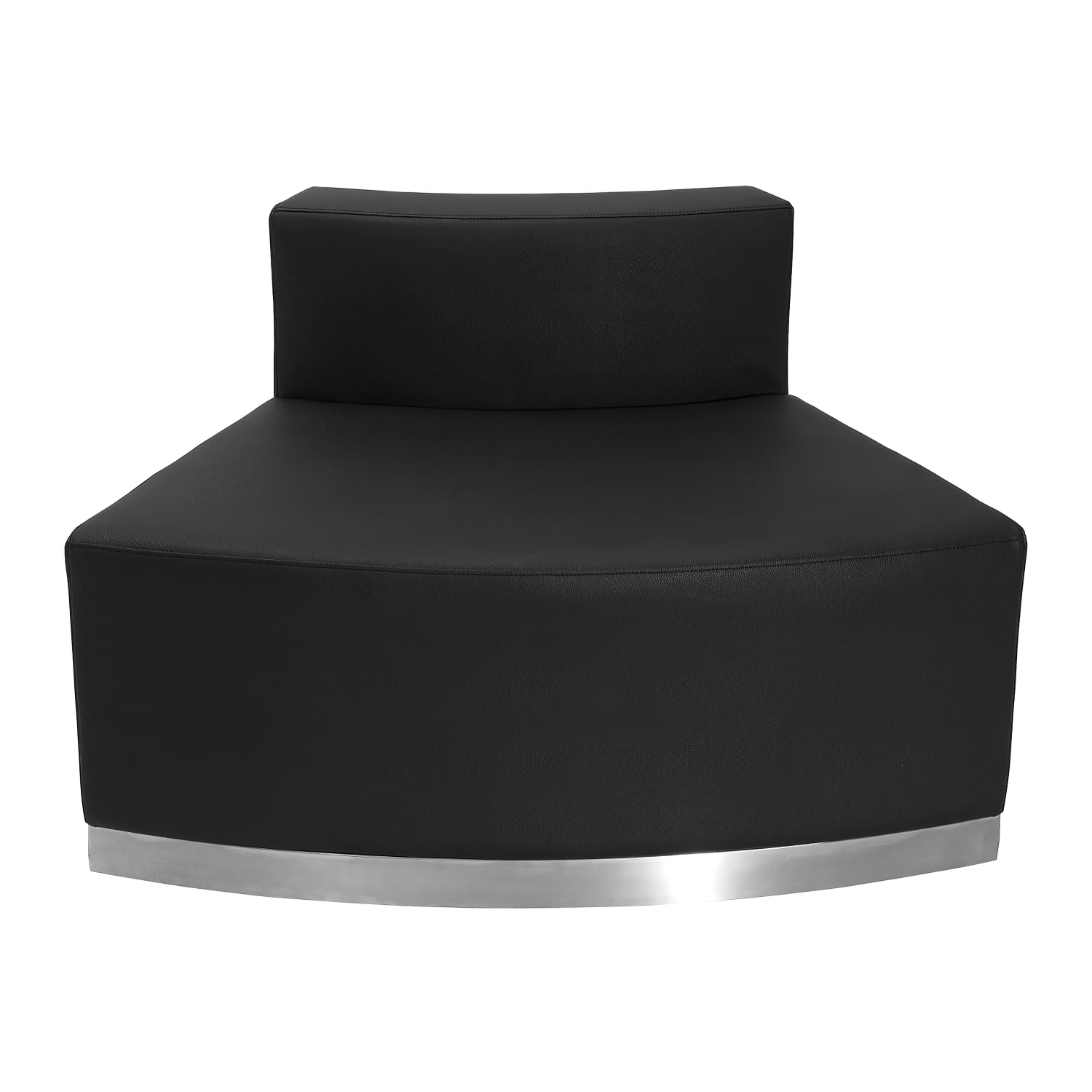 Flash Furniture HERCULES Alon Series LeatherSoft Convex Chair with Brushed Stainless Steel Base, Black
