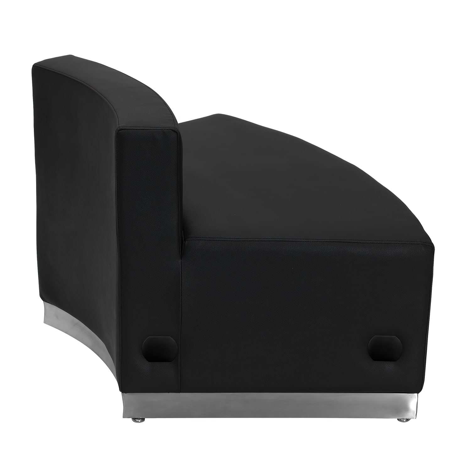 Flash Furniture HERCULES Alon Series LeatherSoft Convex Chair with Brushed Stainless Steel Base Black PopularChairscom