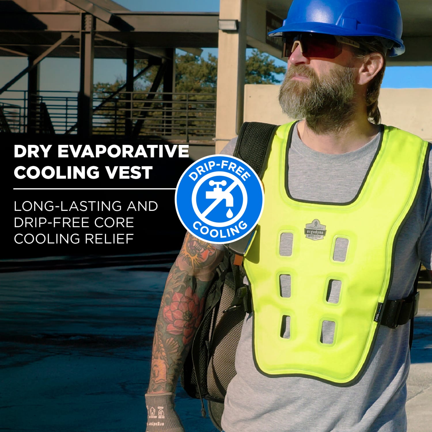 Ergodyne 6684 Dry Evaporative Cooling Vest, L/XL, Lime, Total Qty 1 - Image 3
