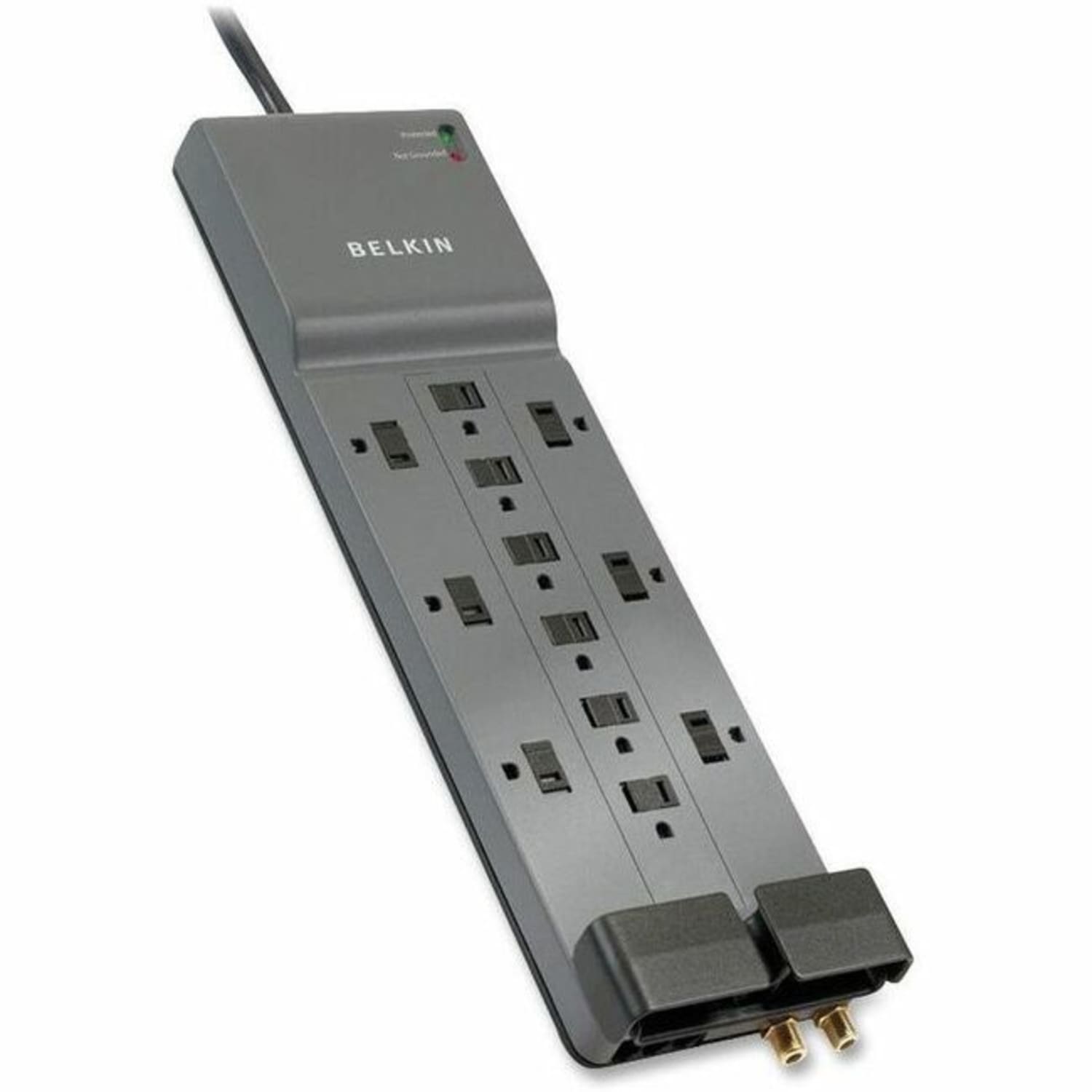Belkin Home/Office Series Surge Protector, 12 Outlets, Phone Line And Coaxial Protection, 8ft Cord, 3780 Joules, Black - Image 5