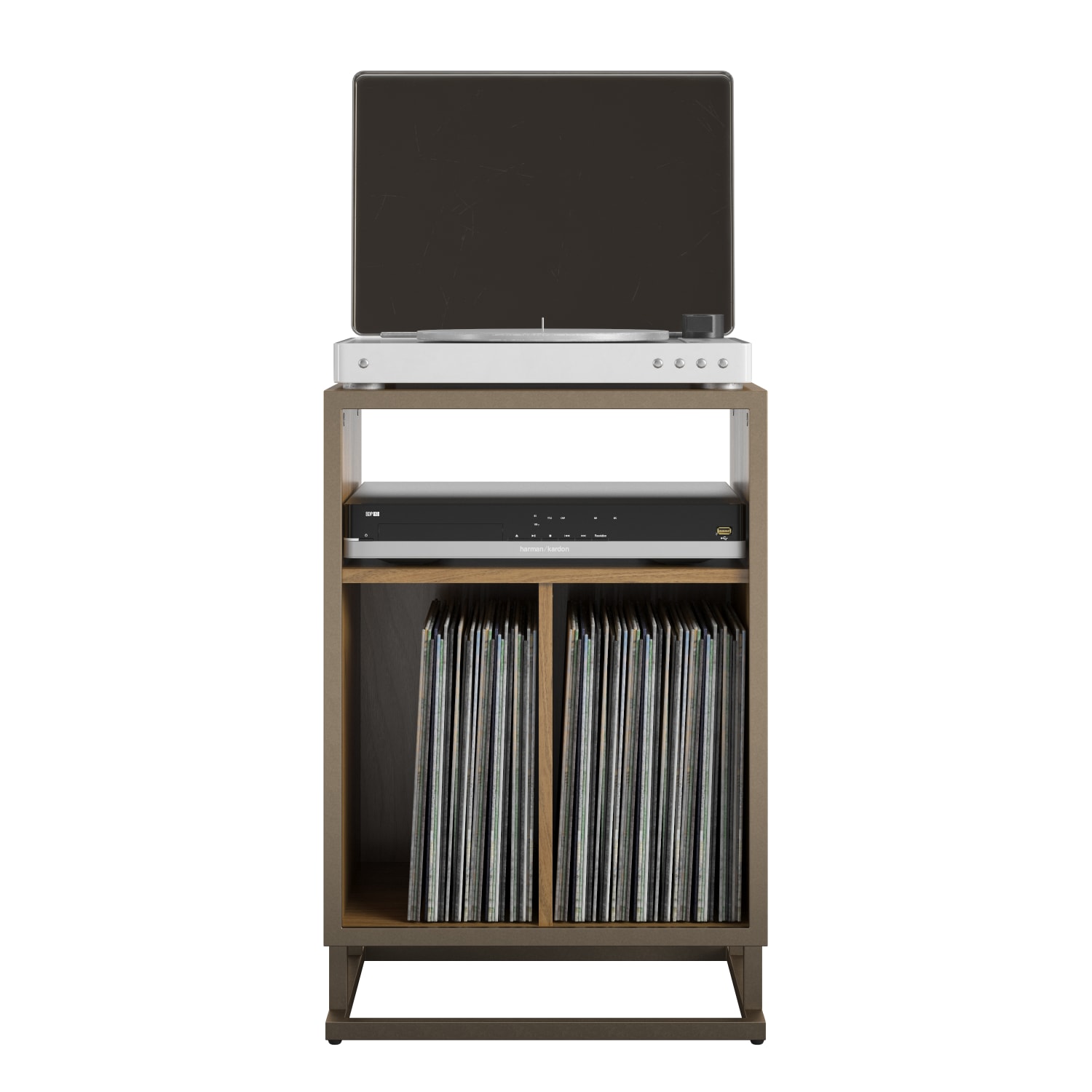 Ameriwood Home Regal Turntable Stand, 27-9/16inH x 19inW x 16-3/16inD, Walnut - Image 5