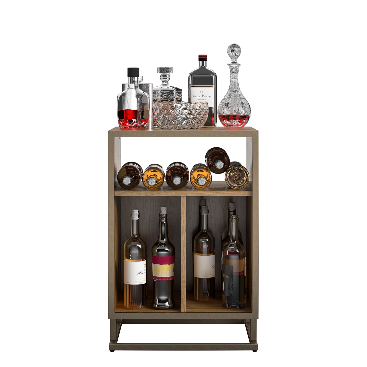 Ameriwood Home Regal Turntable Stand, 27-9/16inH x 19inW x 16-3/16inD, Walnut - Image 6
