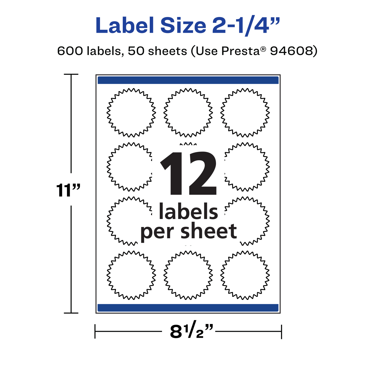 Avery Waterproof Permanent Labels With Sure Feed, 94608-WMF50, Starburst, 2-1/4in, White, Pack Of 600 - Image 6