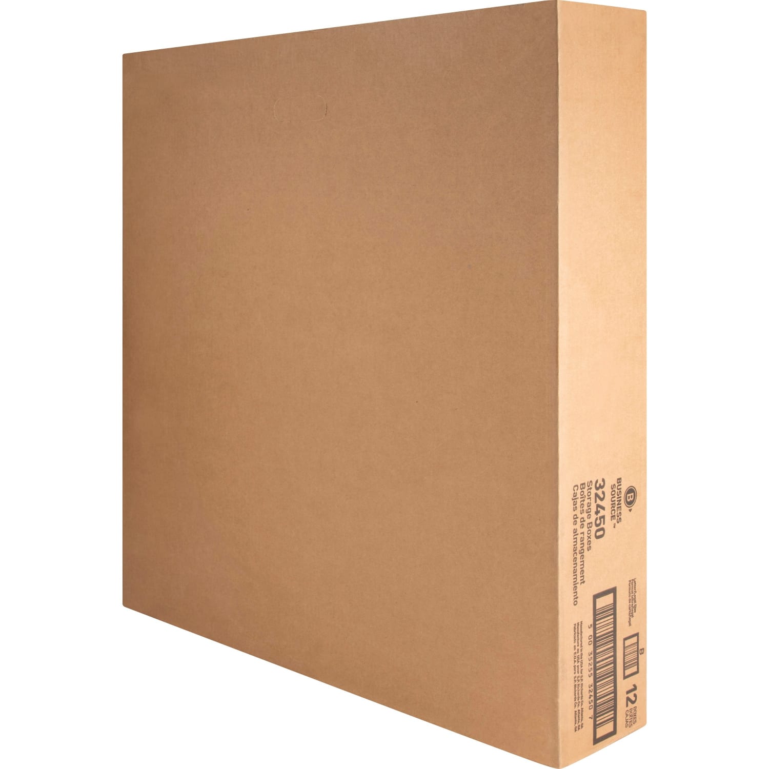 Business Source Quick Setup Medium-Duty Storage Box - External Dimensions: 12in Width x 15in Depth x 10in Height - Media Size Supported: Legal, Letter - Lift-off Closure - Medium Duty - Stackable - White - For File - Recycled - 12 / Carton - Image 3