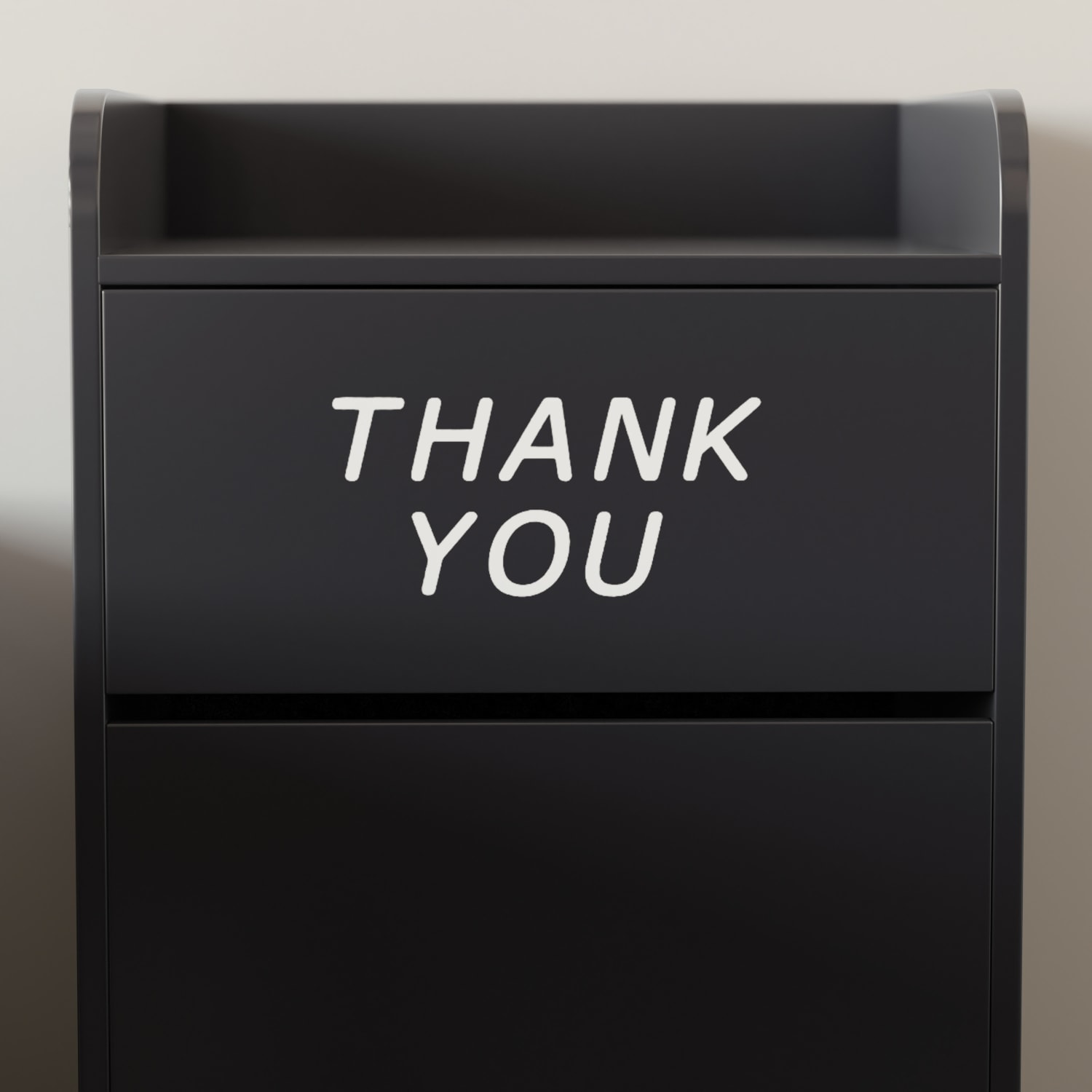 Flash Furniture Rectangular Wood Tray-Top Trash Receptacle, Black - Image 6