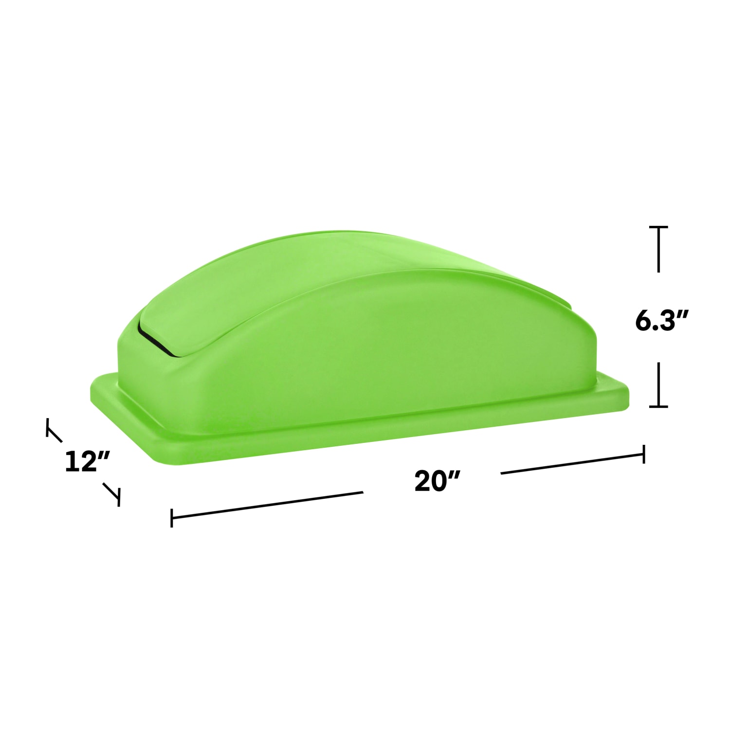Alpine Slim Trash Can Dome Lid, 5in x 20in x 11in, Green - Image 5