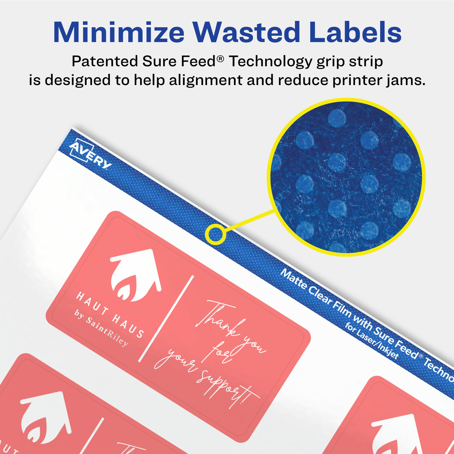 Avery Permanent Labels With Sure Feed, 94230-CMF25, Rectangle, 1-1/2in x 2-3/4in, Matte Clear, Pack Of 250 - Image 5