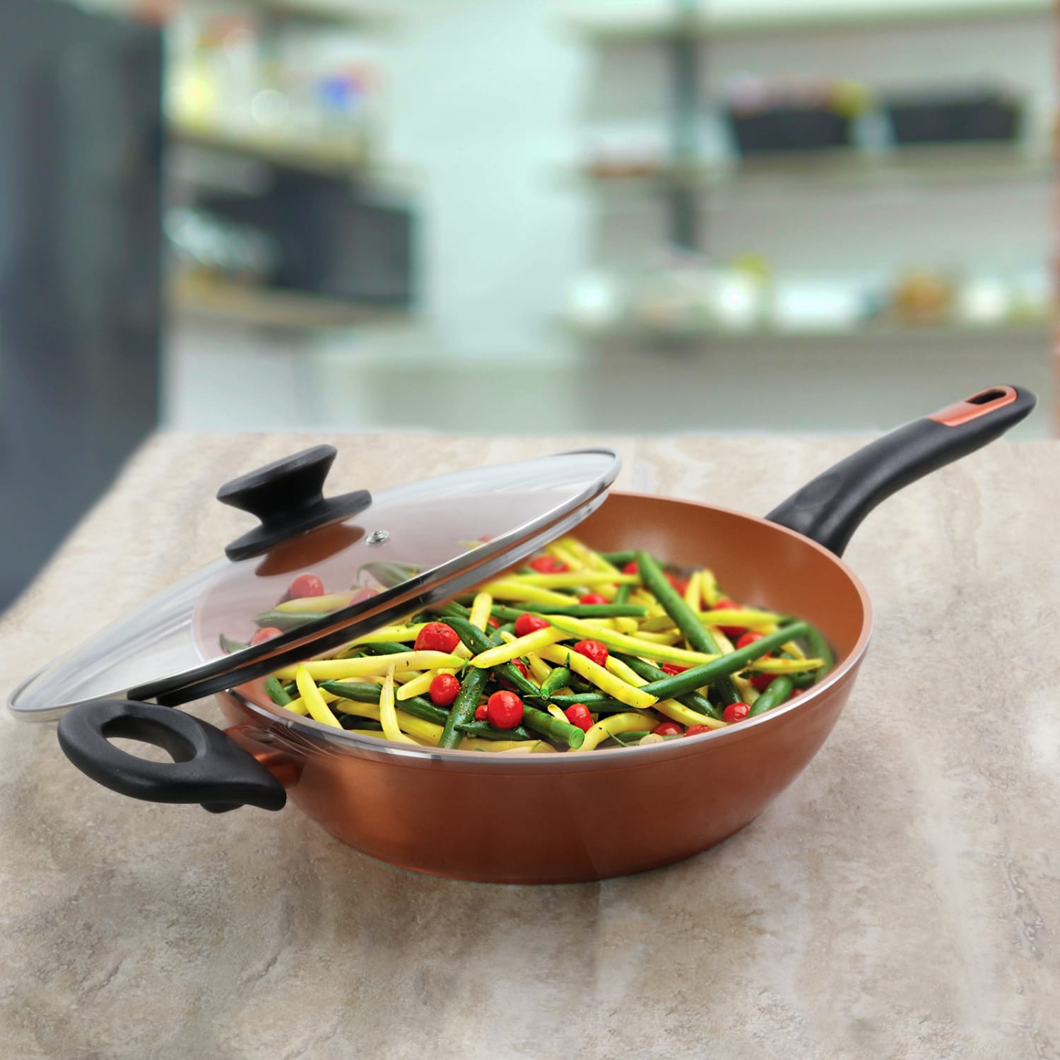 Gibson Home Cuisine Stainless Steel Non-Stick Saute Pan, 3 Qt, Copper - Image 6