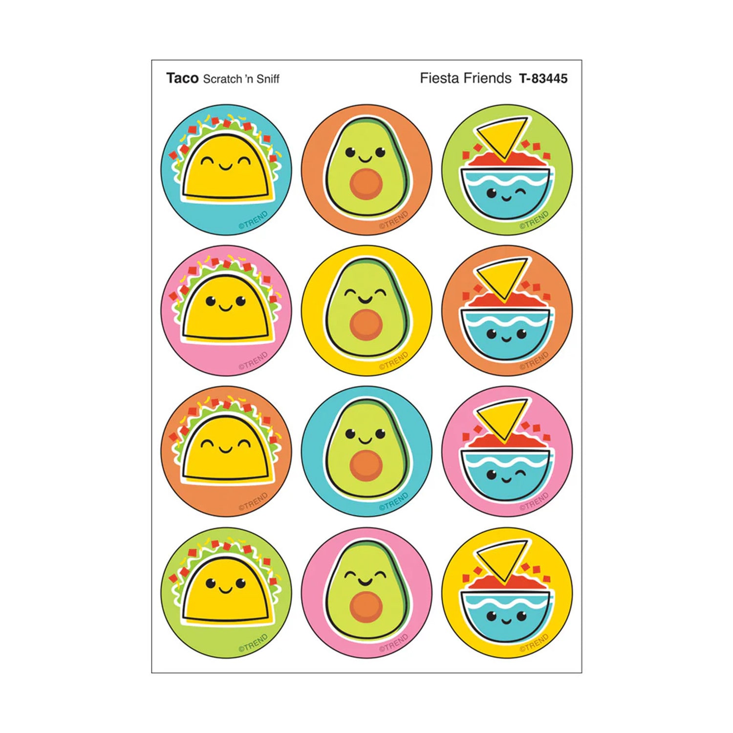 TREND Stinky Stickers, Fiesta Friends, Taco scent, 48 Per Pack, Set Of 6 Packs - Image 3