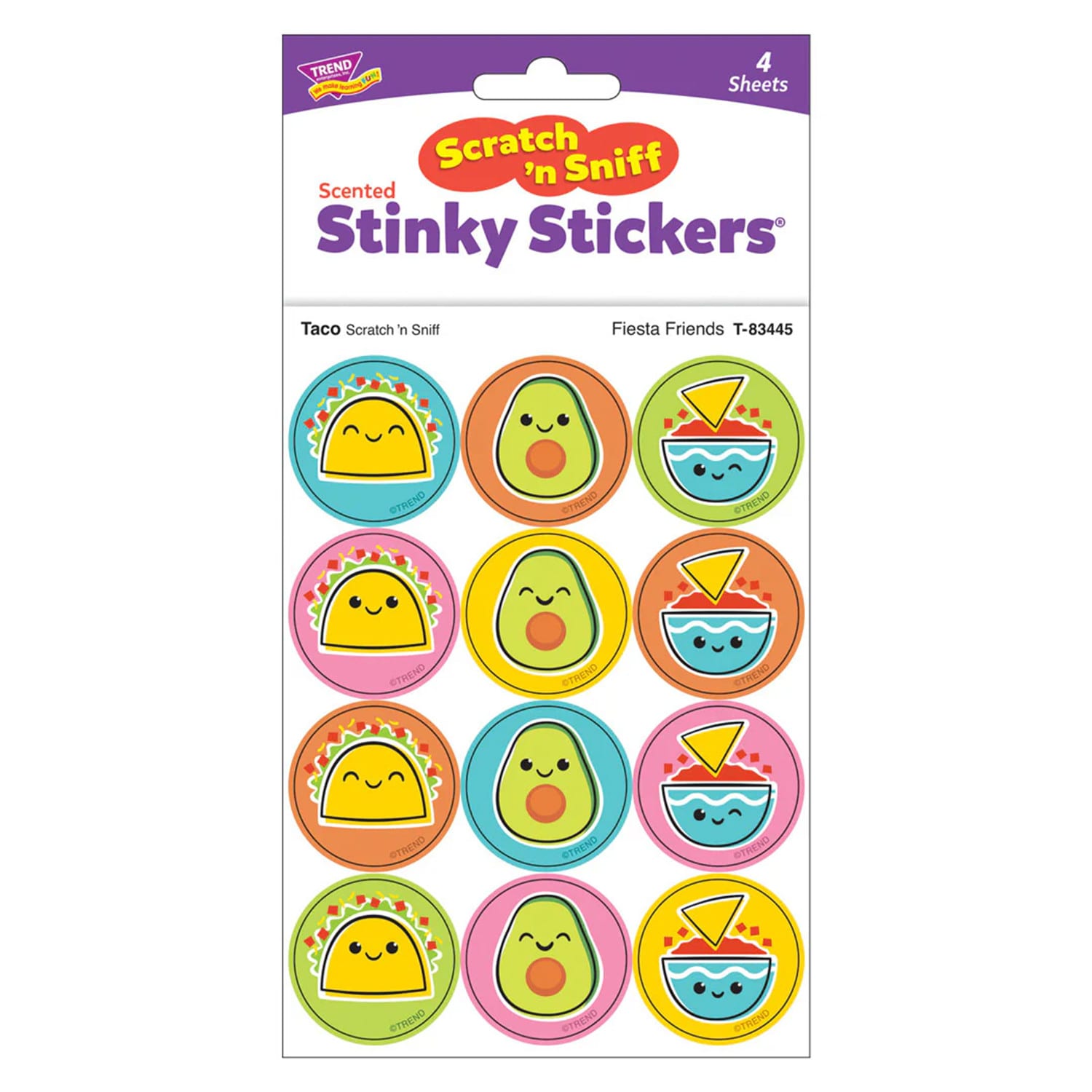 TREND Stinky Stickers, Fiesta Friends, Taco scent, 48 Per Pack, Set Of 6 Packs - Image 4