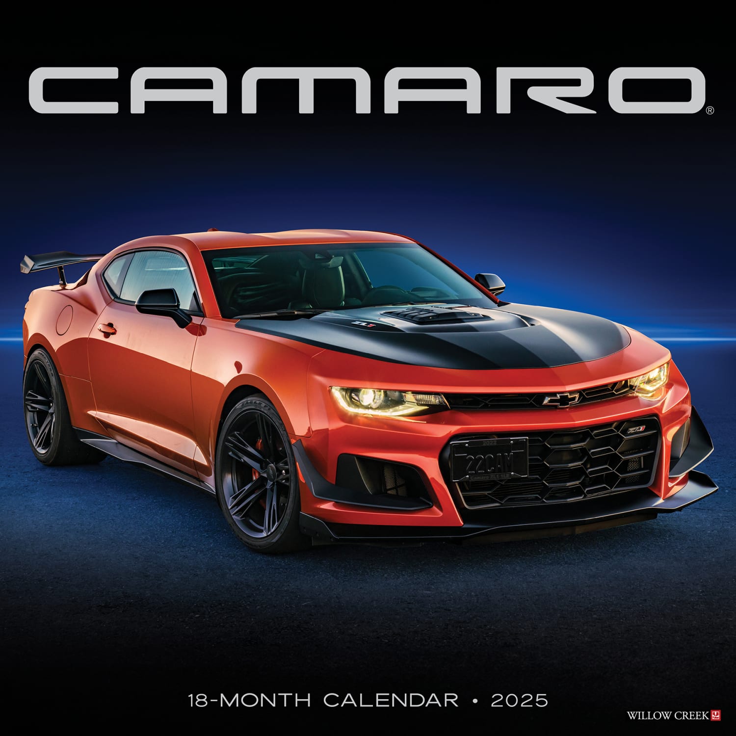 2025 Willow Creek Press Monthly Wall Calendar, 12in x 12in, Camaro, January 2025 to December 2025, 47187