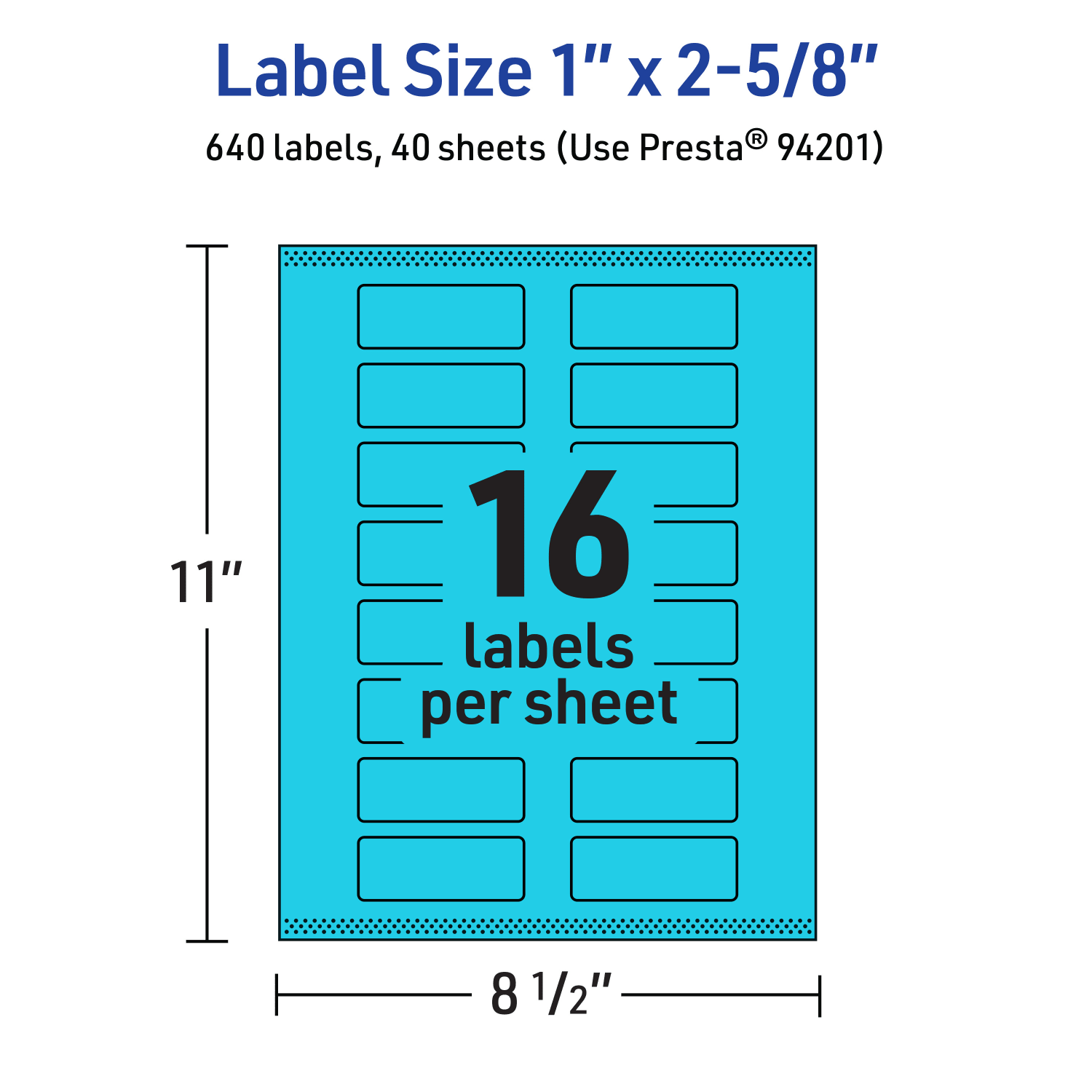 Avery Print-To-The-Edge Labels With Sure Feed Technology And Easy Peel, 94201-BBP40, Rectangle, 1in x 2-5/8in, Matte Bright Blue, Pack of 640 - Image 6