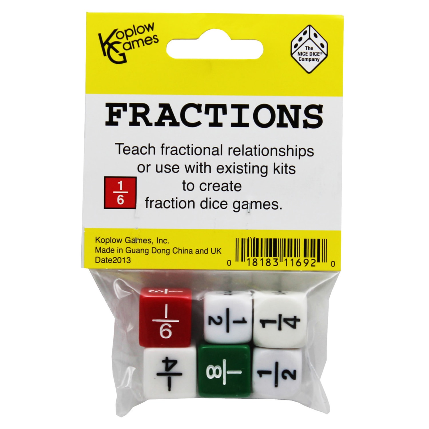 Koplow Games Fraction Dice Set, 6 Per Set, Pack Of 6 Sets - Image 3