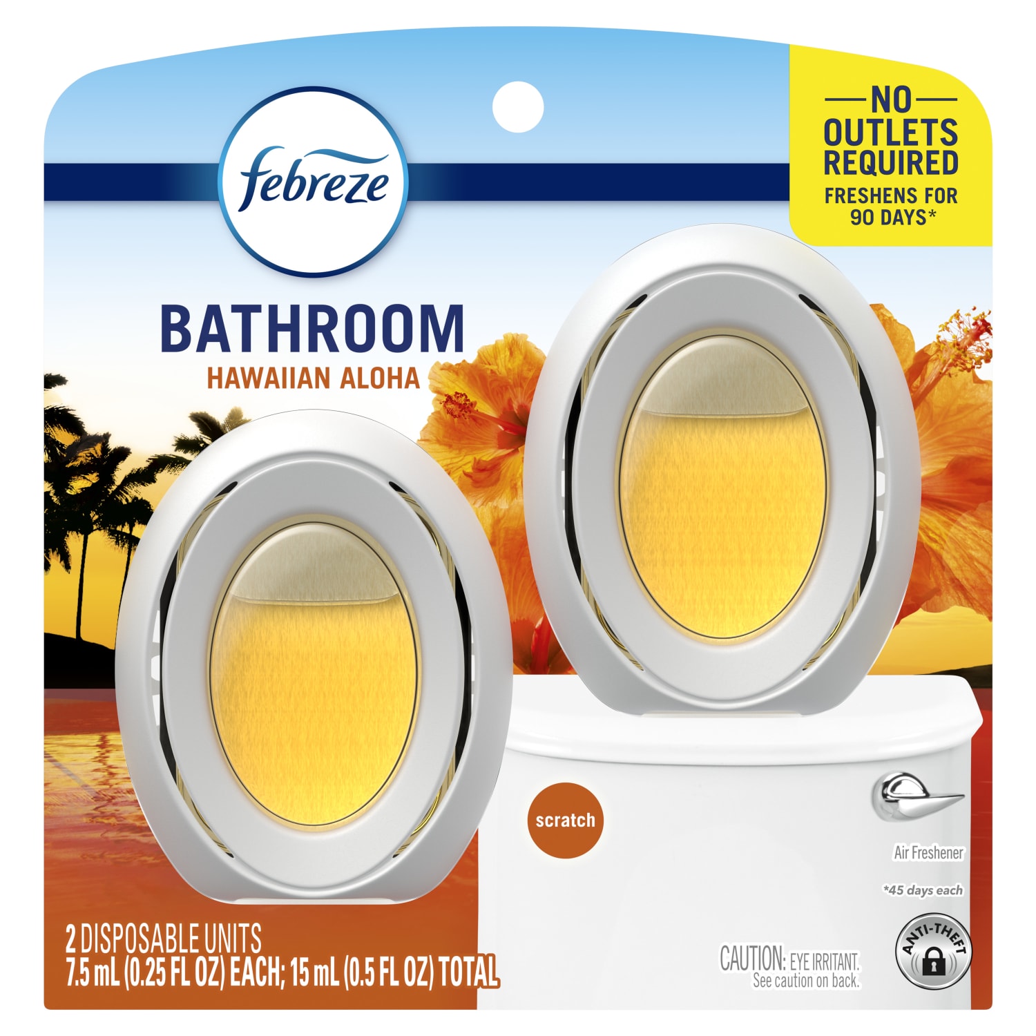 Febreze Small Spaces Air Fresheners, Hawaiian Aloha Scent, 0.5 Oz, Pack Of 2 Air Fresheners - Image 3