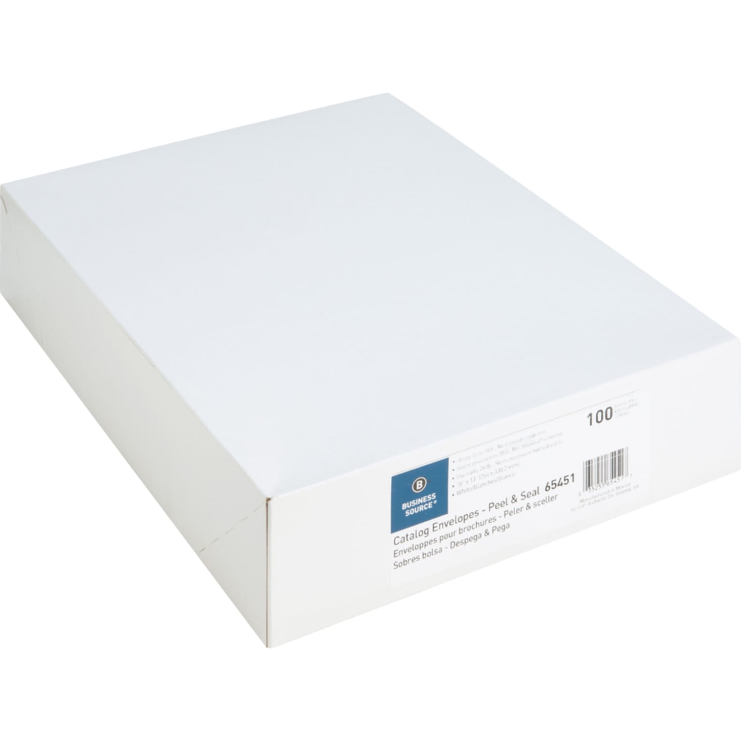 Business Source Self Sealing Catalog Envelopes - Catalog - 10in Width x 13in Length - 28 lb - Peel & Seal - White - Wove - 100 / Box - Image 4