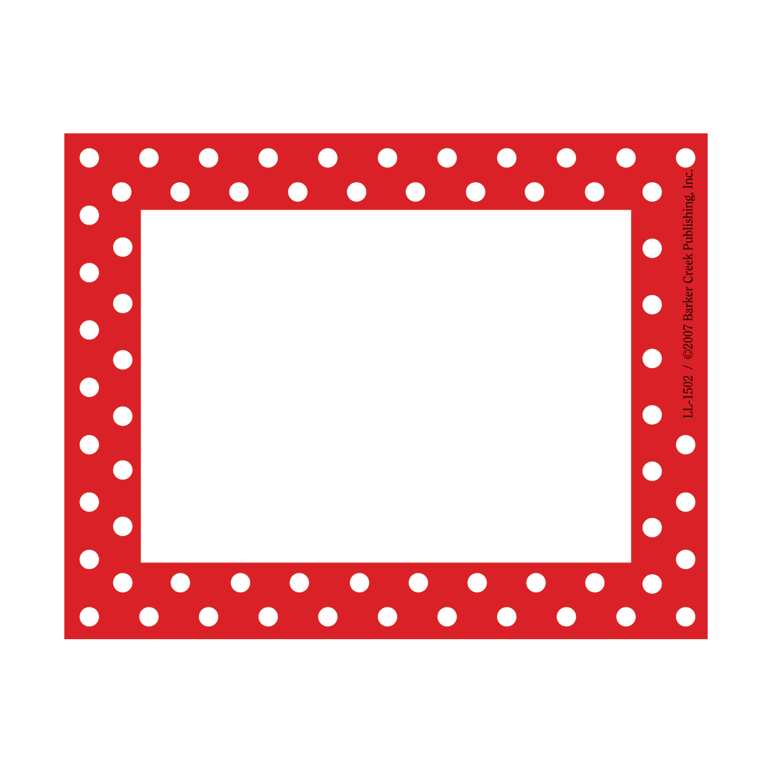 Barker Creek Self-Adhesive Name Badge Labels, 3 1/2in x 2 3/4in, Red-And-White Dots, Pack Of 45