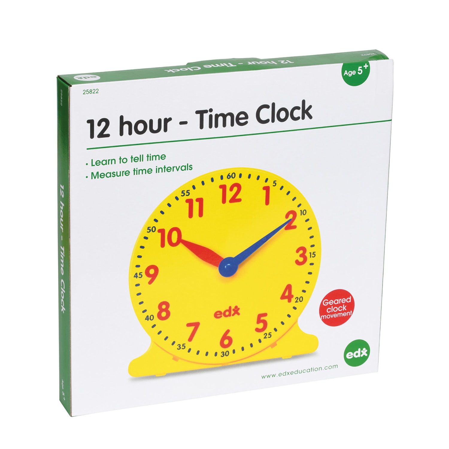 Learning Advantage Geared 12-Hour Time Clock, Demonstration Size - Image 3